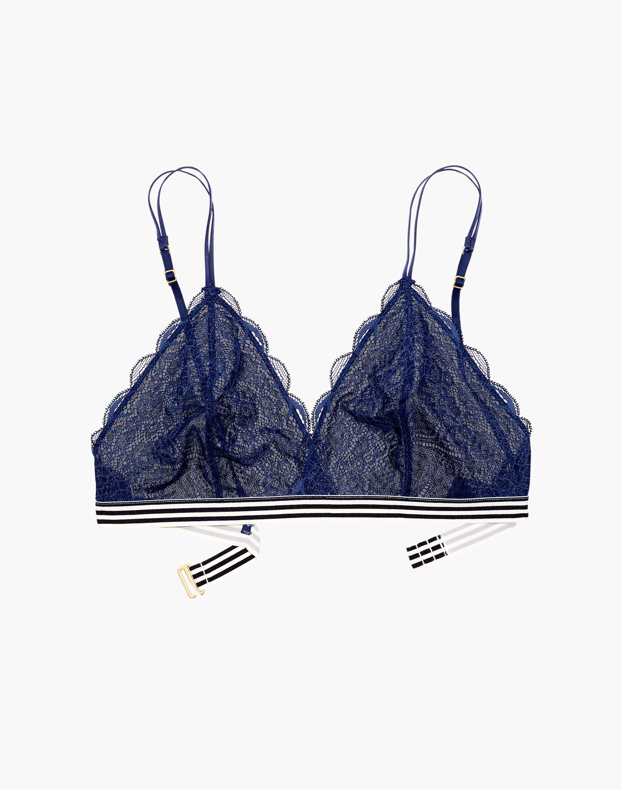 Lace Stripe-Trim Liana Triangle Bralette