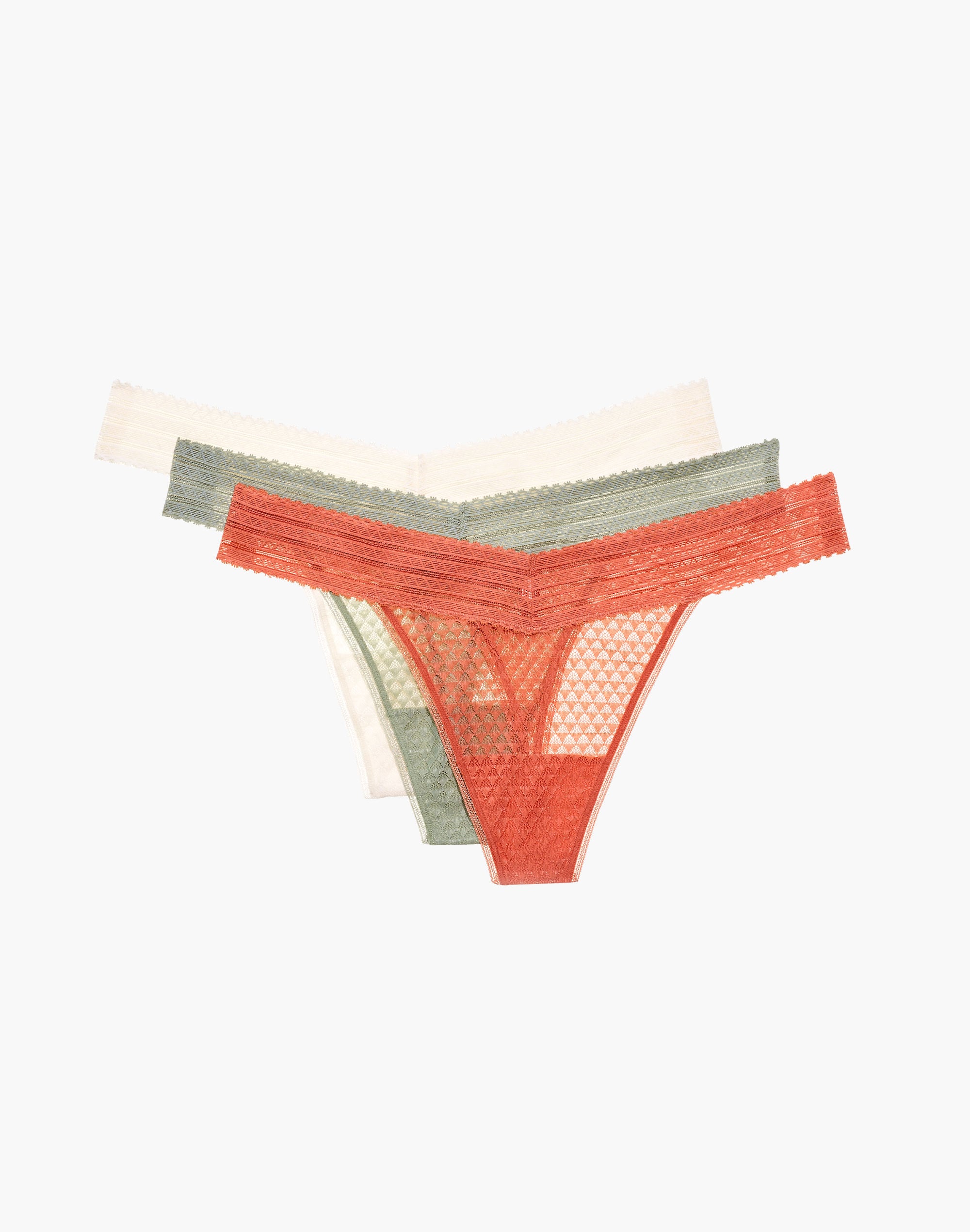 3-Pack Geo-Lace Thong Undies Set