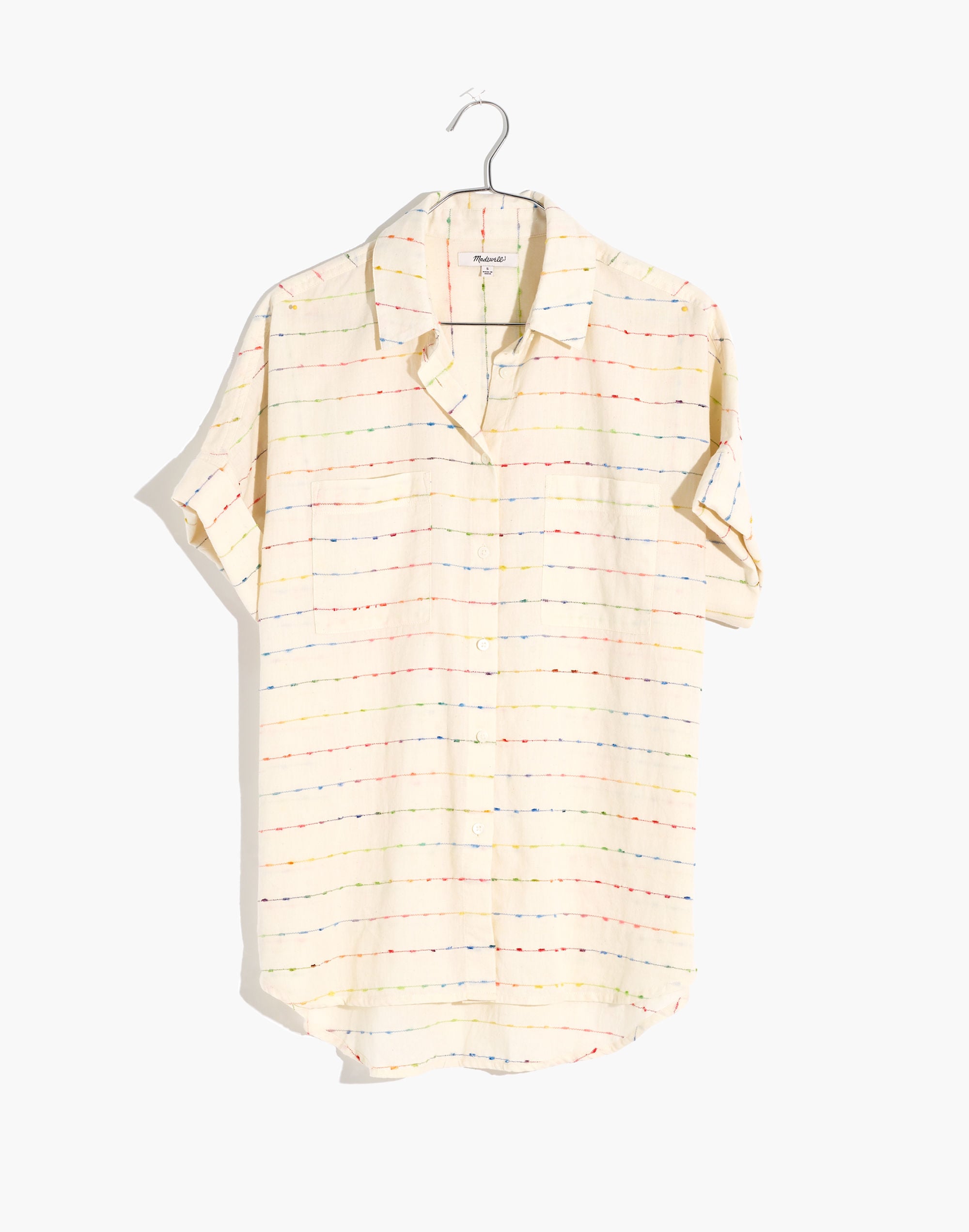 Courier Shirt in Flecked Rainbow Stripe