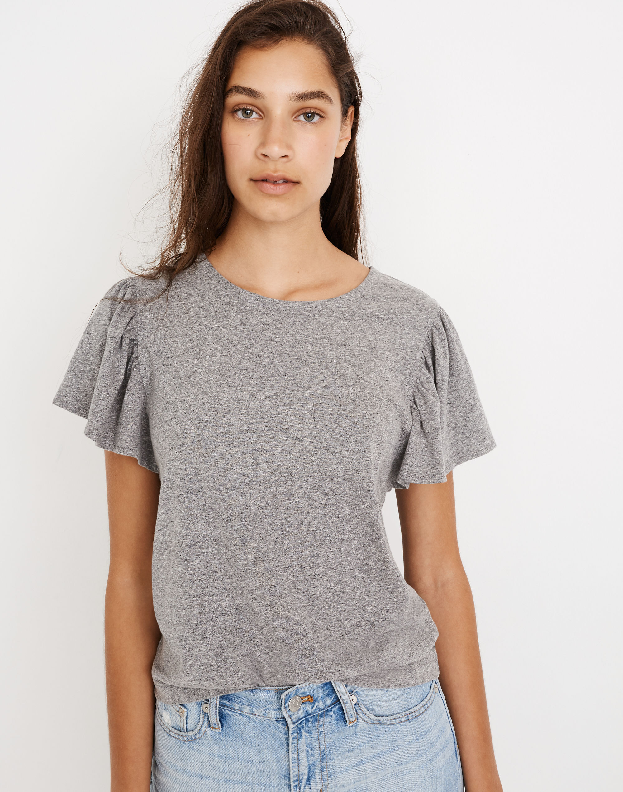 Triblend Flutter-Sleeve Tee