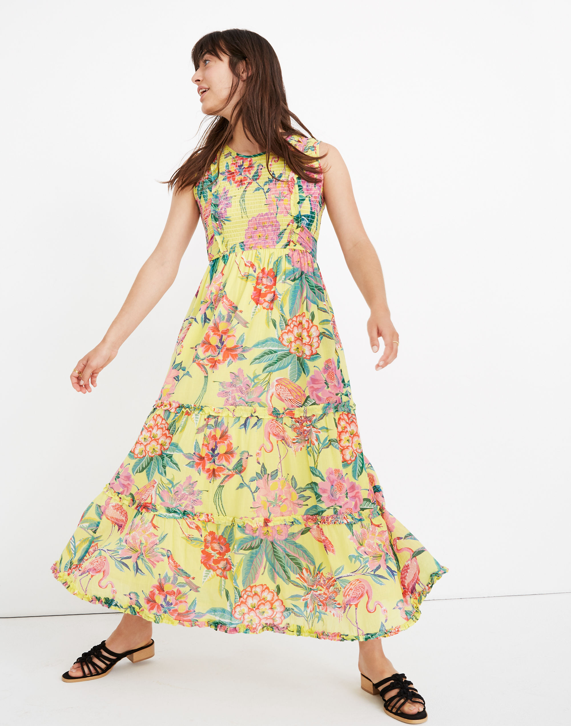 Banjanan Isha Smocked Midi Dress