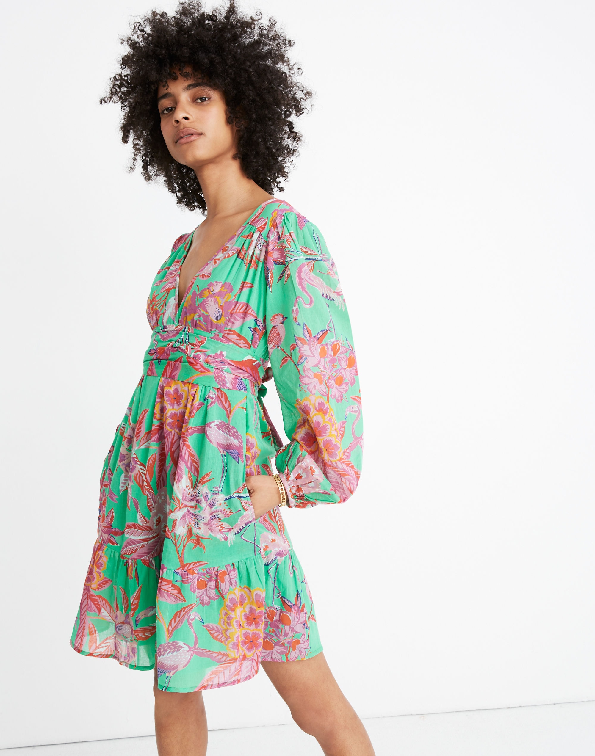 Banjanan Peony Tie-Waist Mini Dress