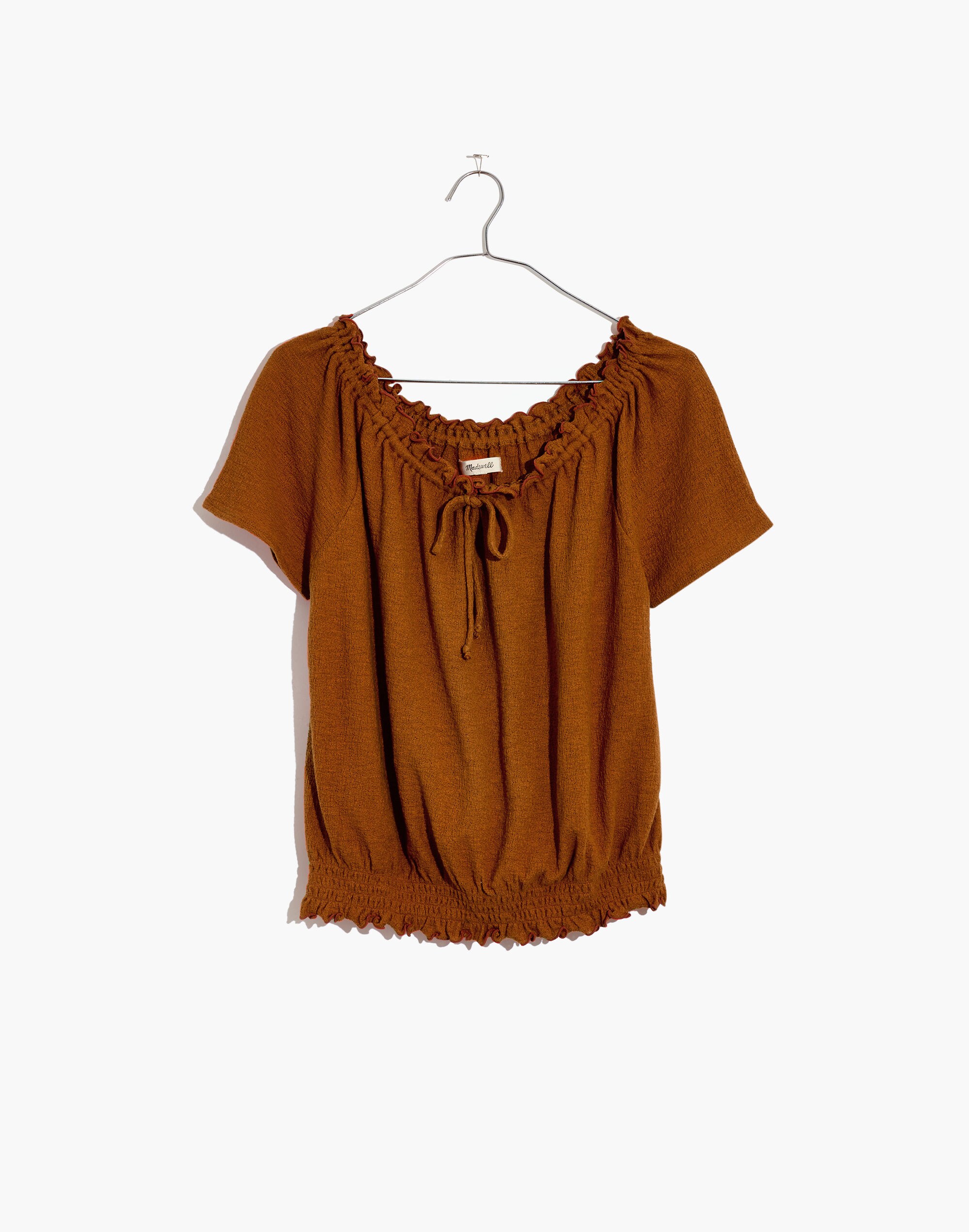 Texture &amp; Thread Drawstring Top