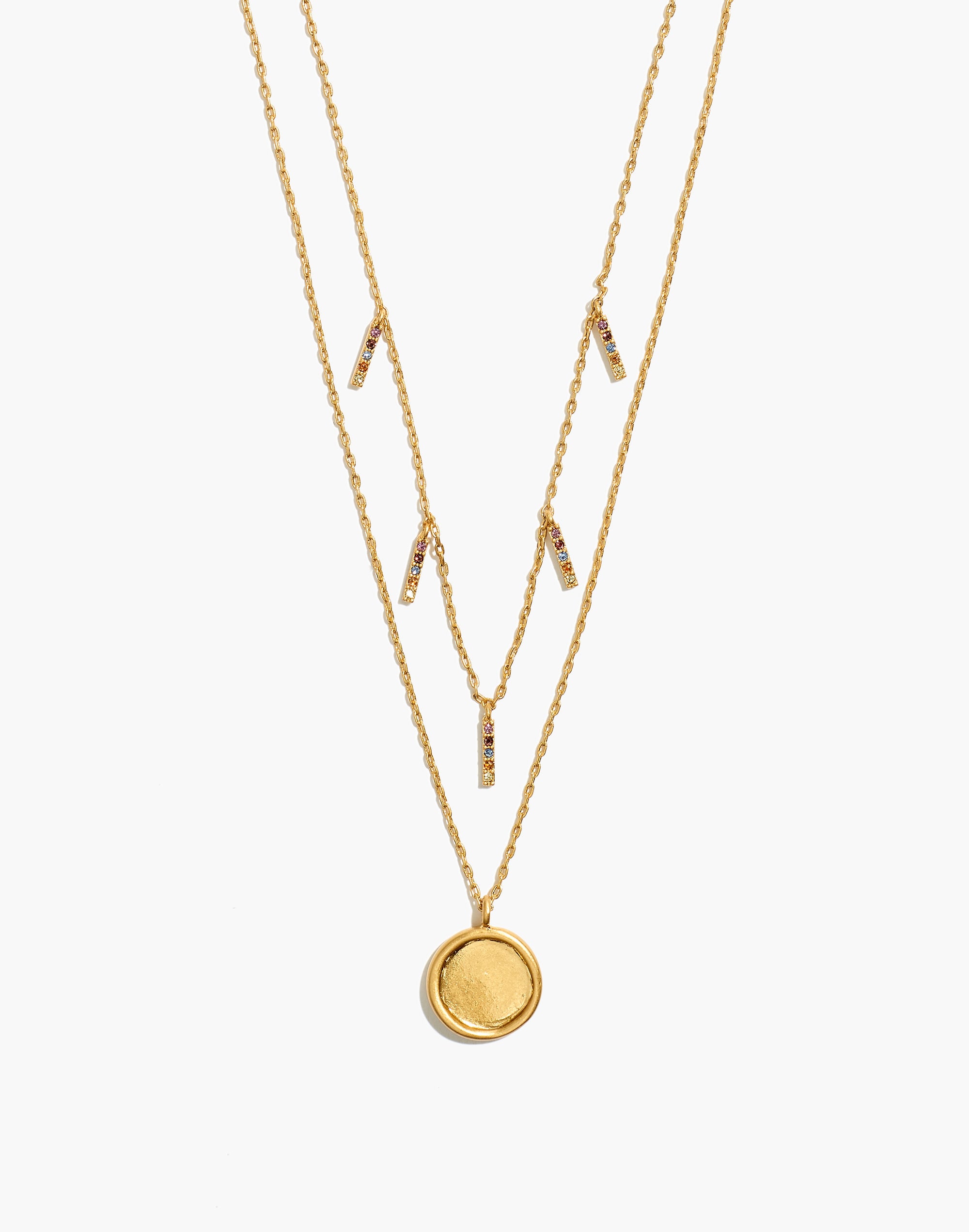 Rainbow Sparkle Fringe Necklace Set