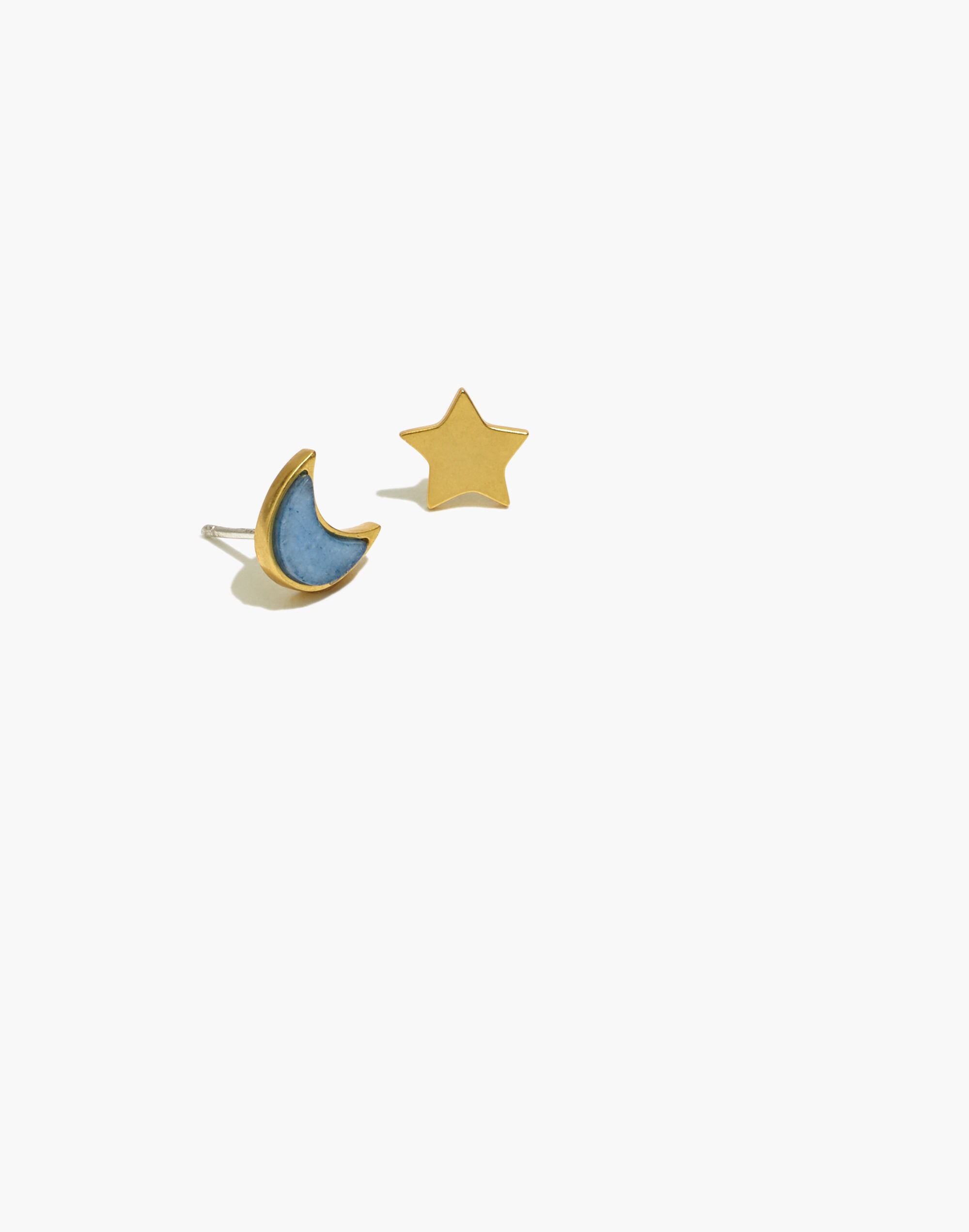 Moon and Star Stud Earrings