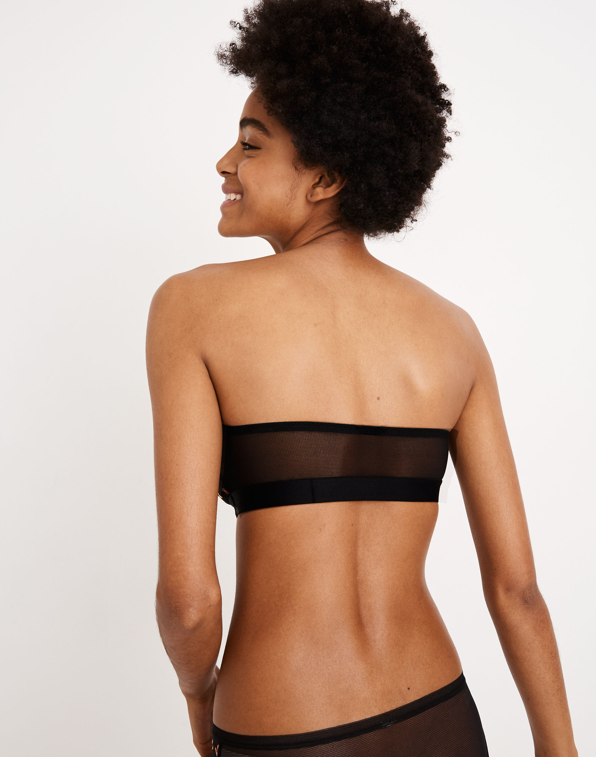 Madewell x Lively&trade; Bandeau Strapless Bra in Feline Floral