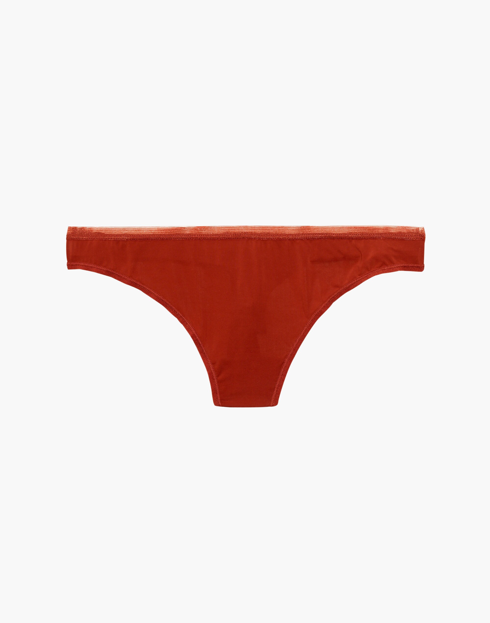 Madewell x Lively&trade; No Show Thong in Burnished Mahogany