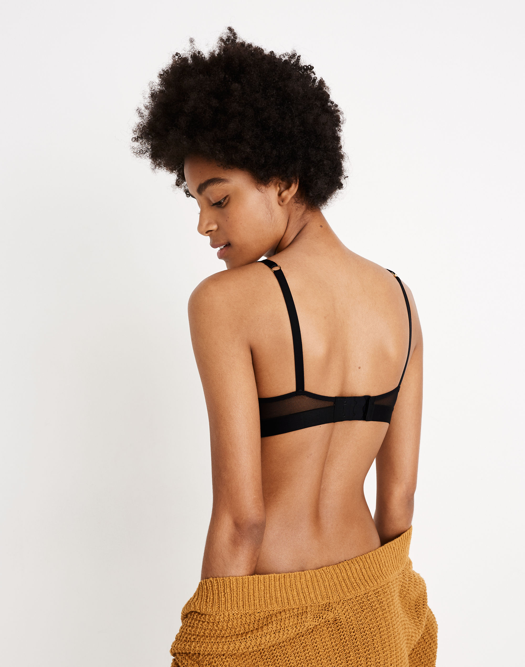 Madewell x Lively&trade; Mesh-Trim No-Wire Bra in Feline Floral