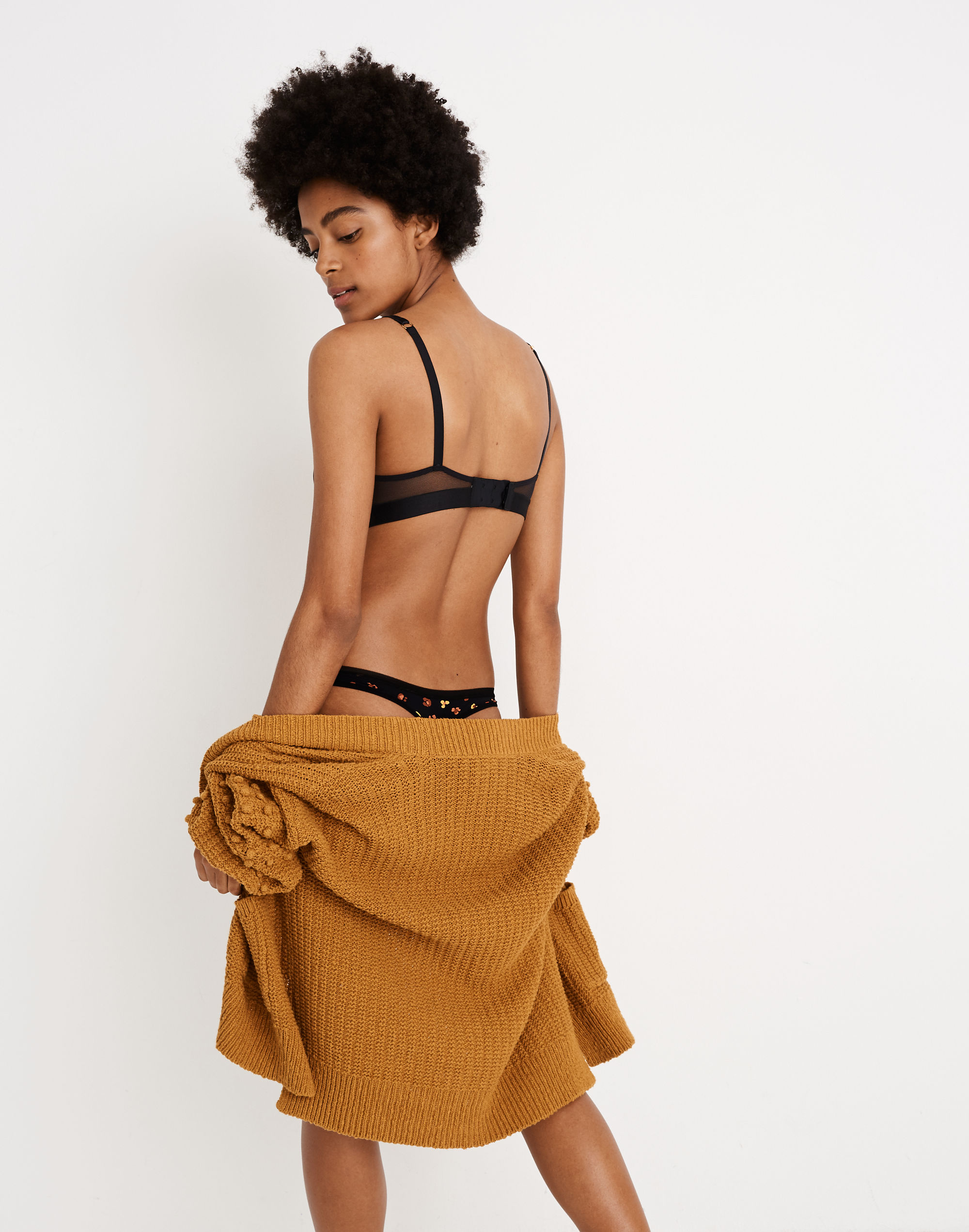 Madewell x Lively&trade; No Show Thong in Feline Floral