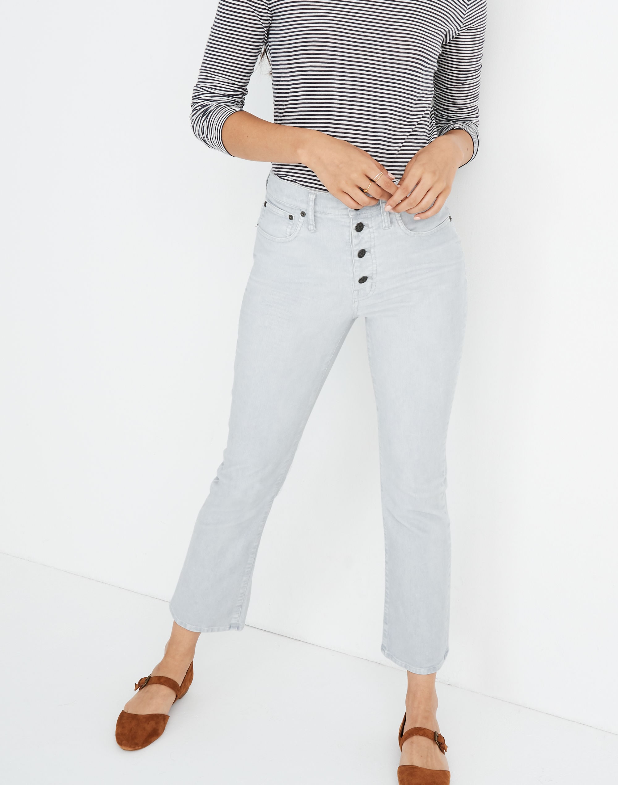 Cali Demi-Boot Jeans in Corduroy: Button-Front Edition