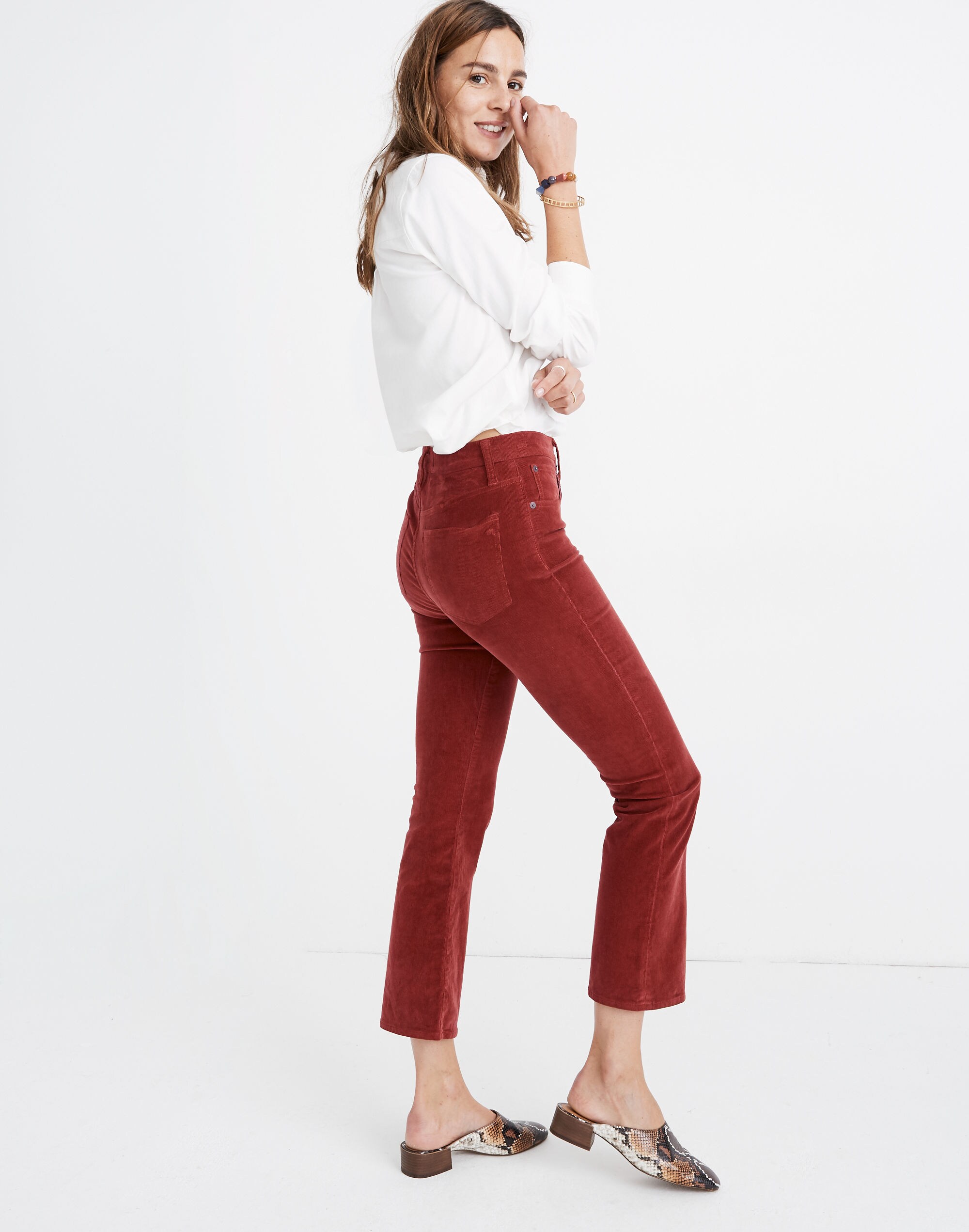 Cali Demi-Boot Jeans in Corduroy: Button-Front Edition