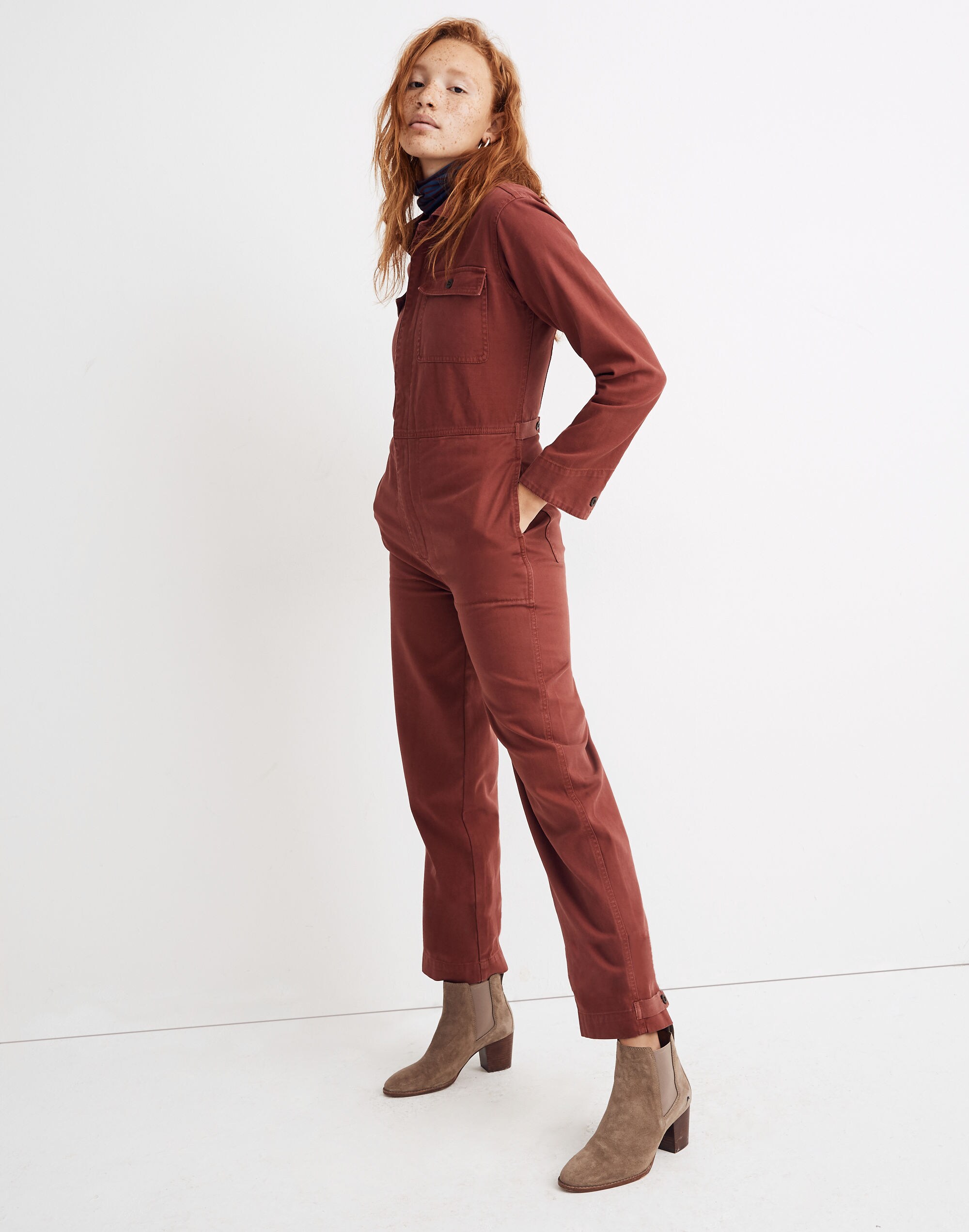 Straight-Leg Coverall Jumpsuit