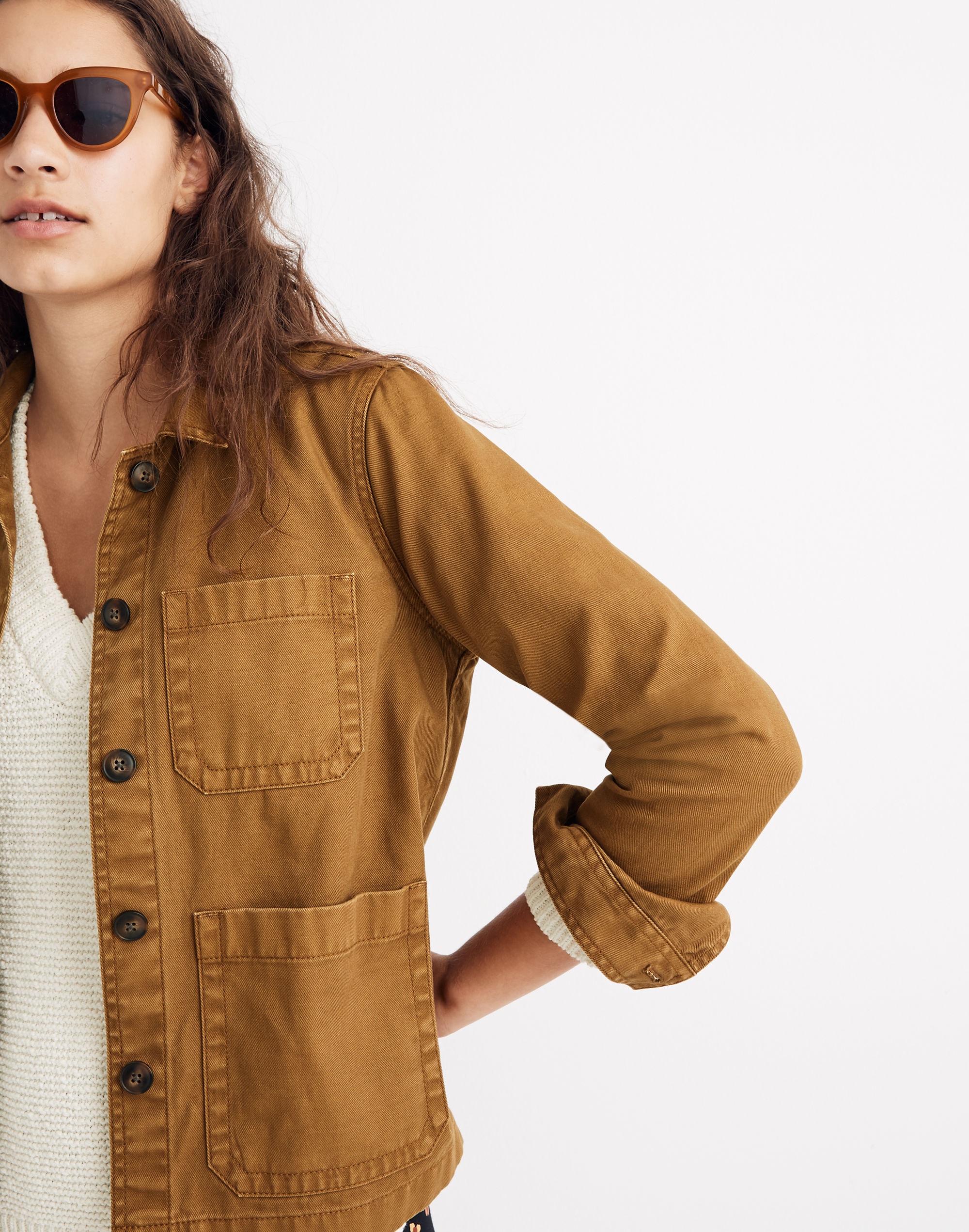 Garment-Dyed Ashwood Chore Coat in dark tobacco image 2