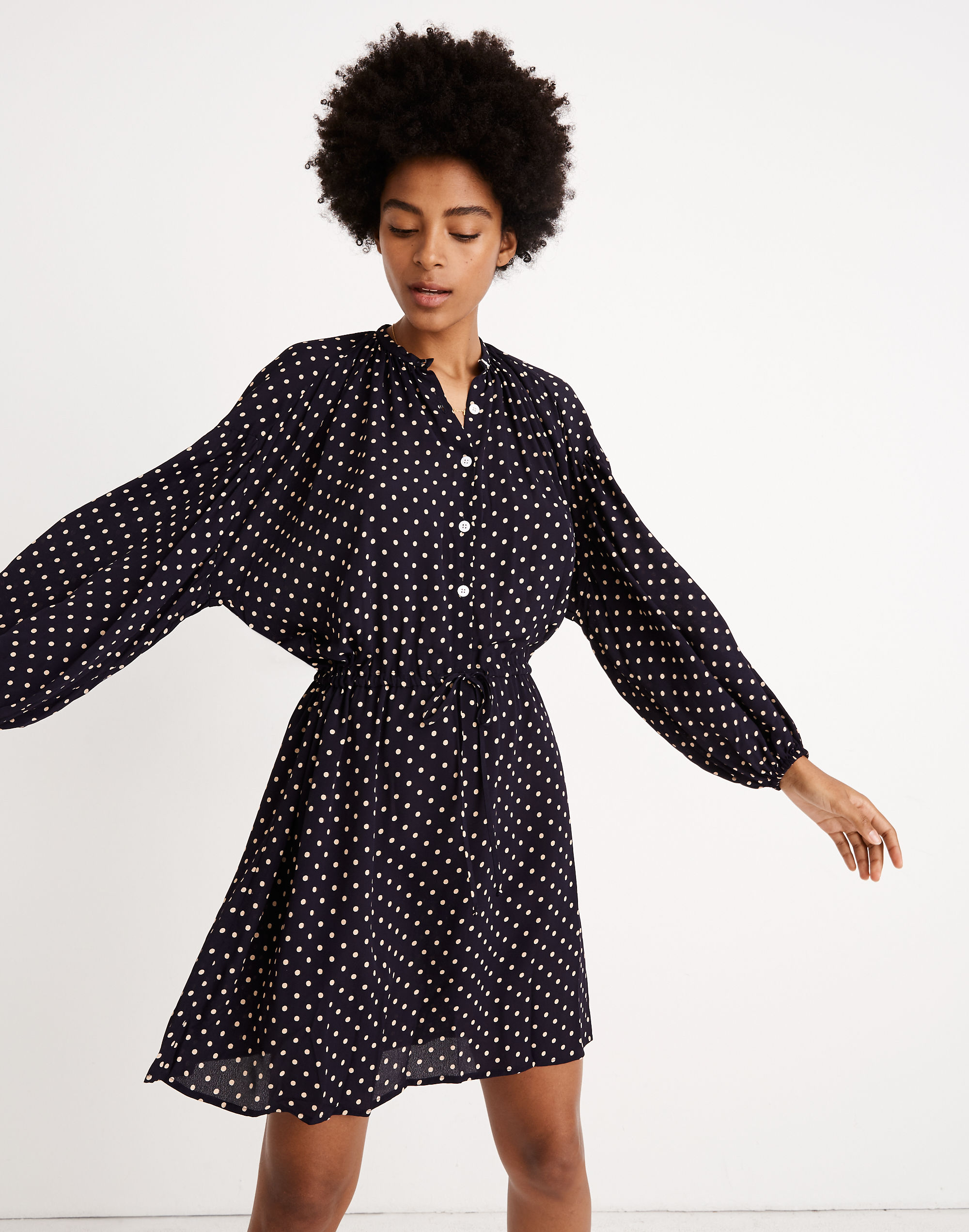 madewell x christy dawn bonnie mini dress in dot