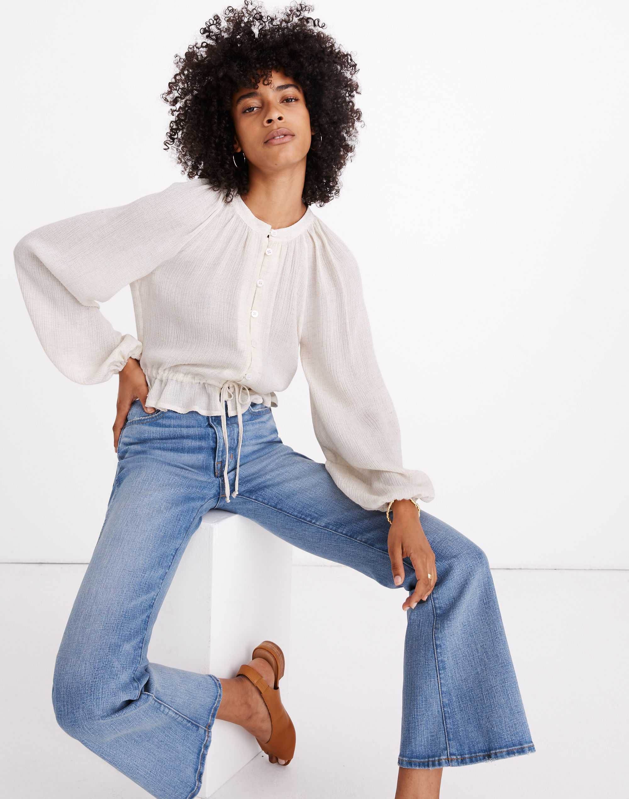 madewell x christy dawn josephine peasant top