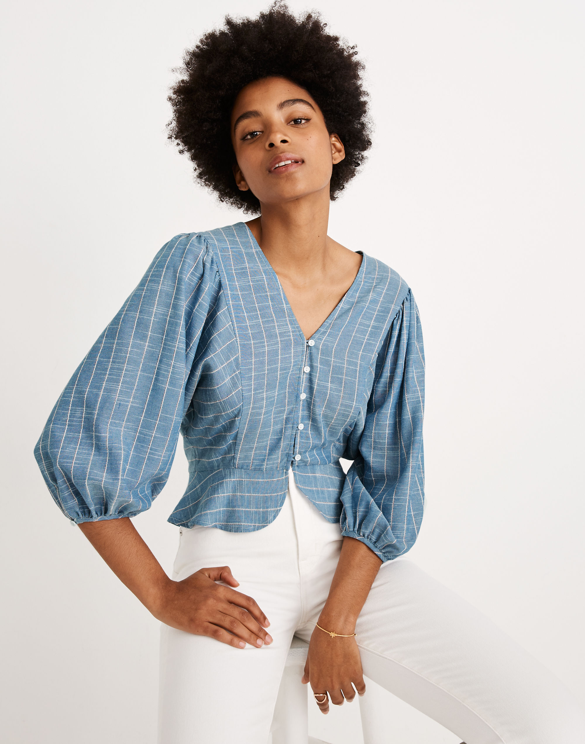 madewell x christy dawn striped emmy top