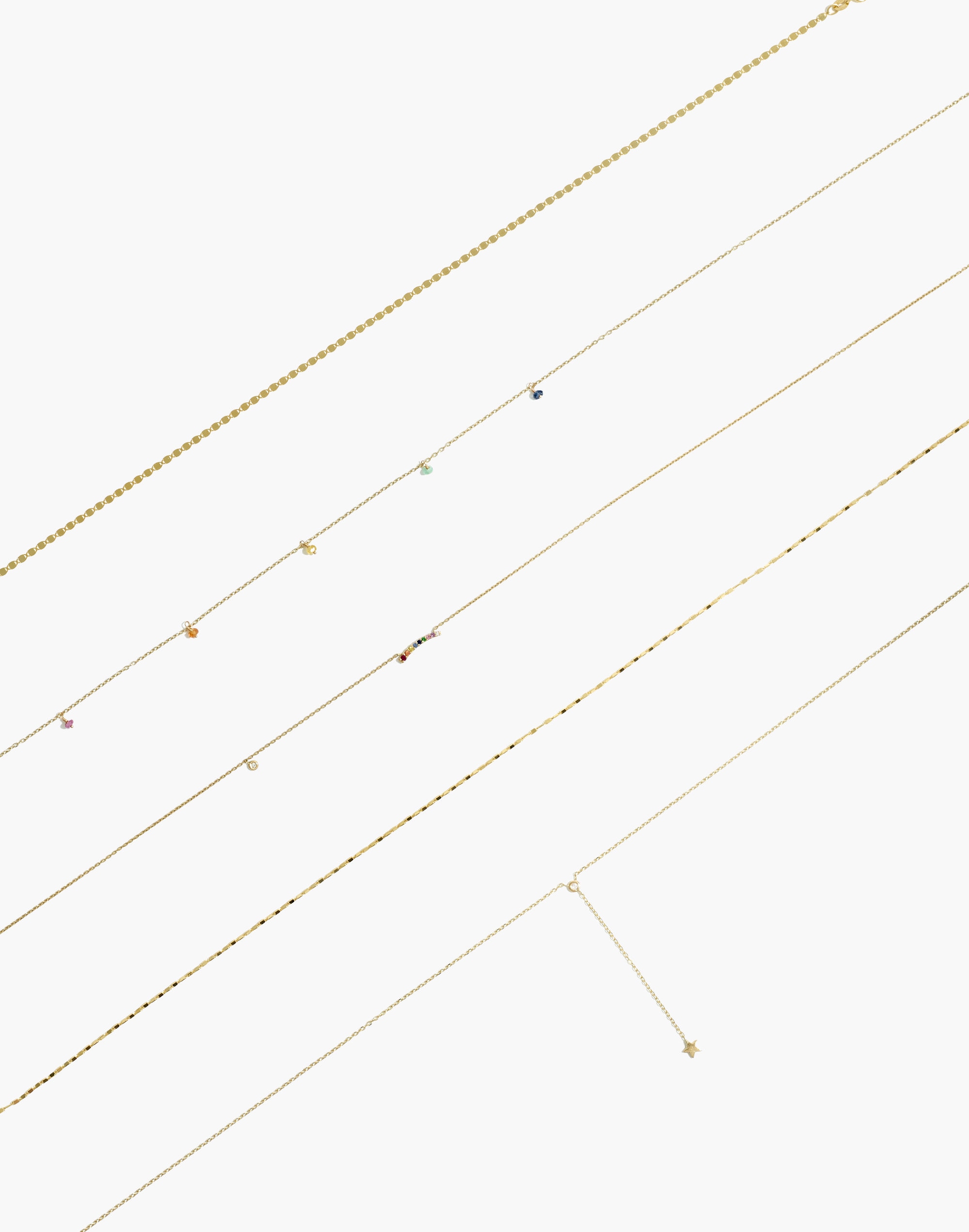 Gjenmi 14k Gold Diamond Shooting Star Lariat Necklace