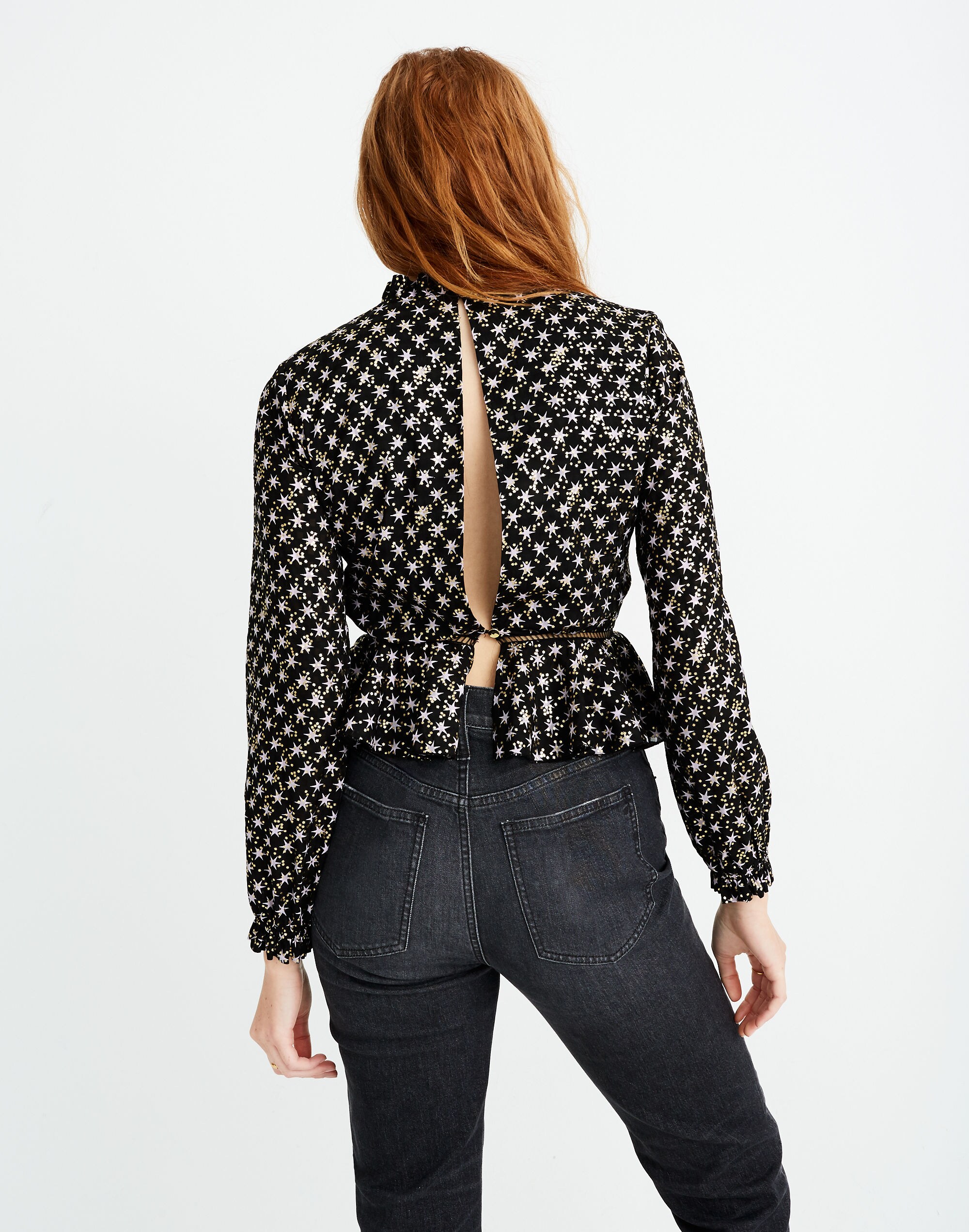 Stine Goya&trade; Shirley Peplum Top in Stars Black