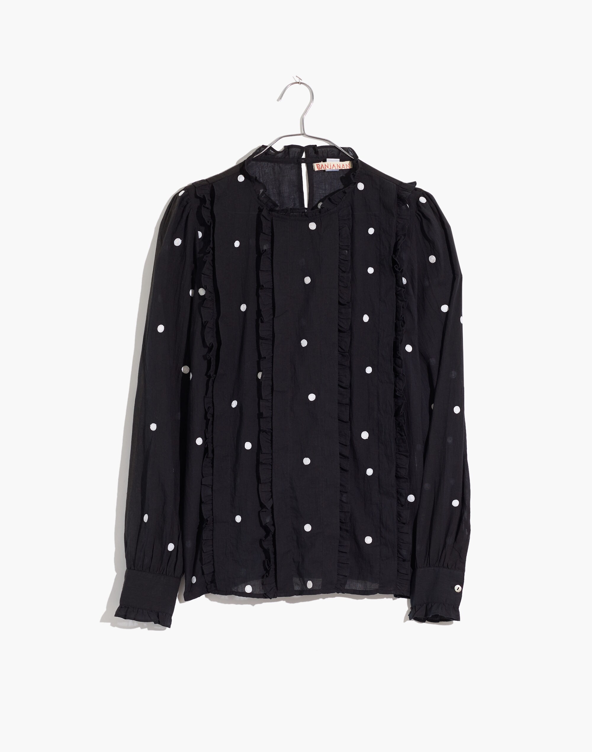 Banjanan Dot Embroidered Lola Ruffle Top