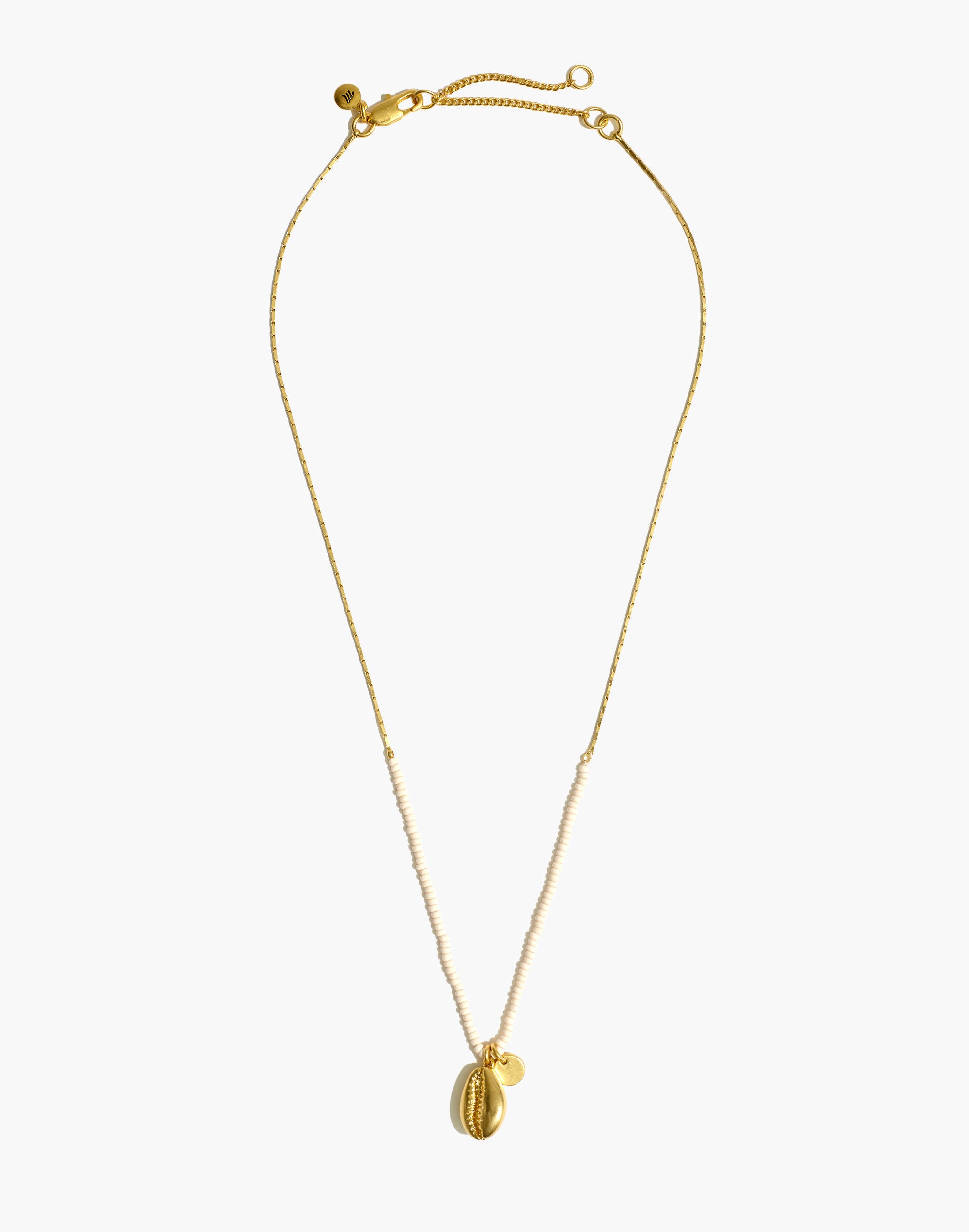 Cowrie Shell Seed Bead Necklace