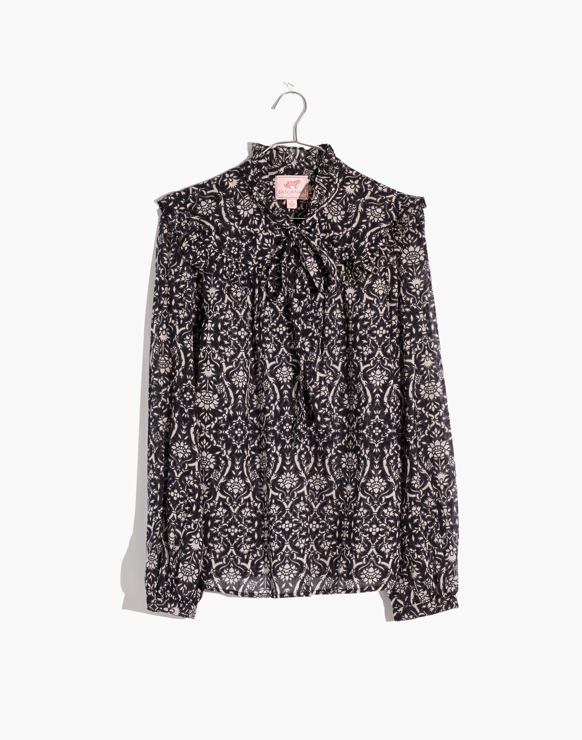 Banjanan Bethany Tie-Neck Ruffle Top