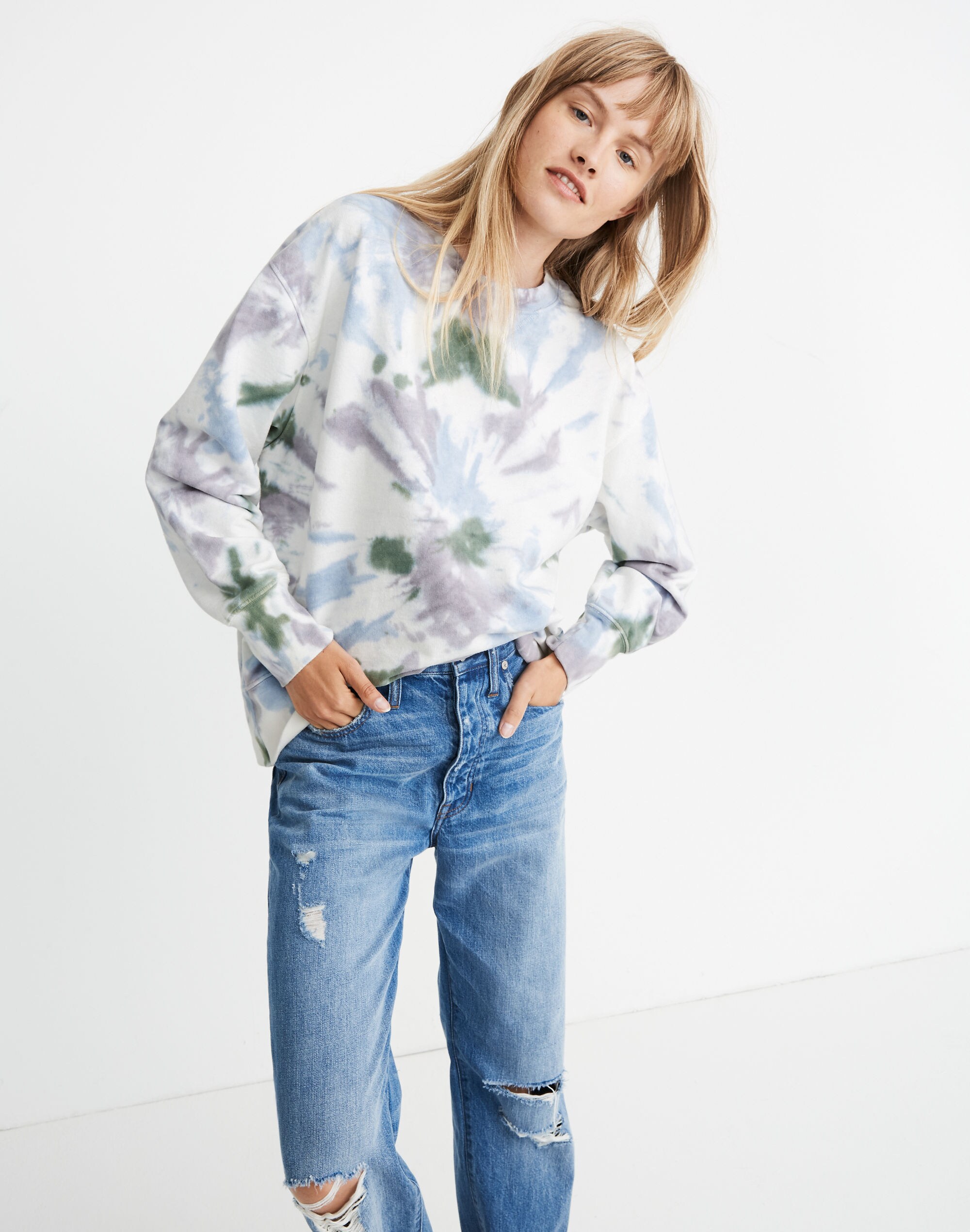 rivet &amp; thread oversized sweatshirt in tie-dye