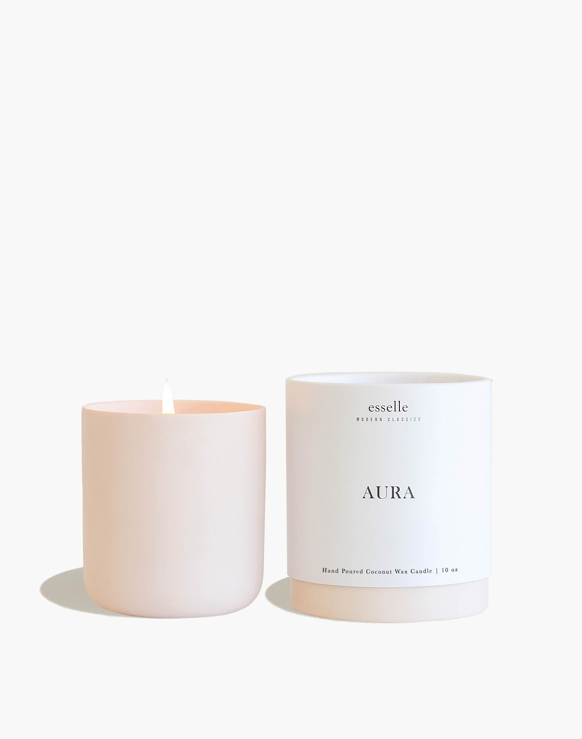 Esselle&trade; Leather and Teakwood Candle