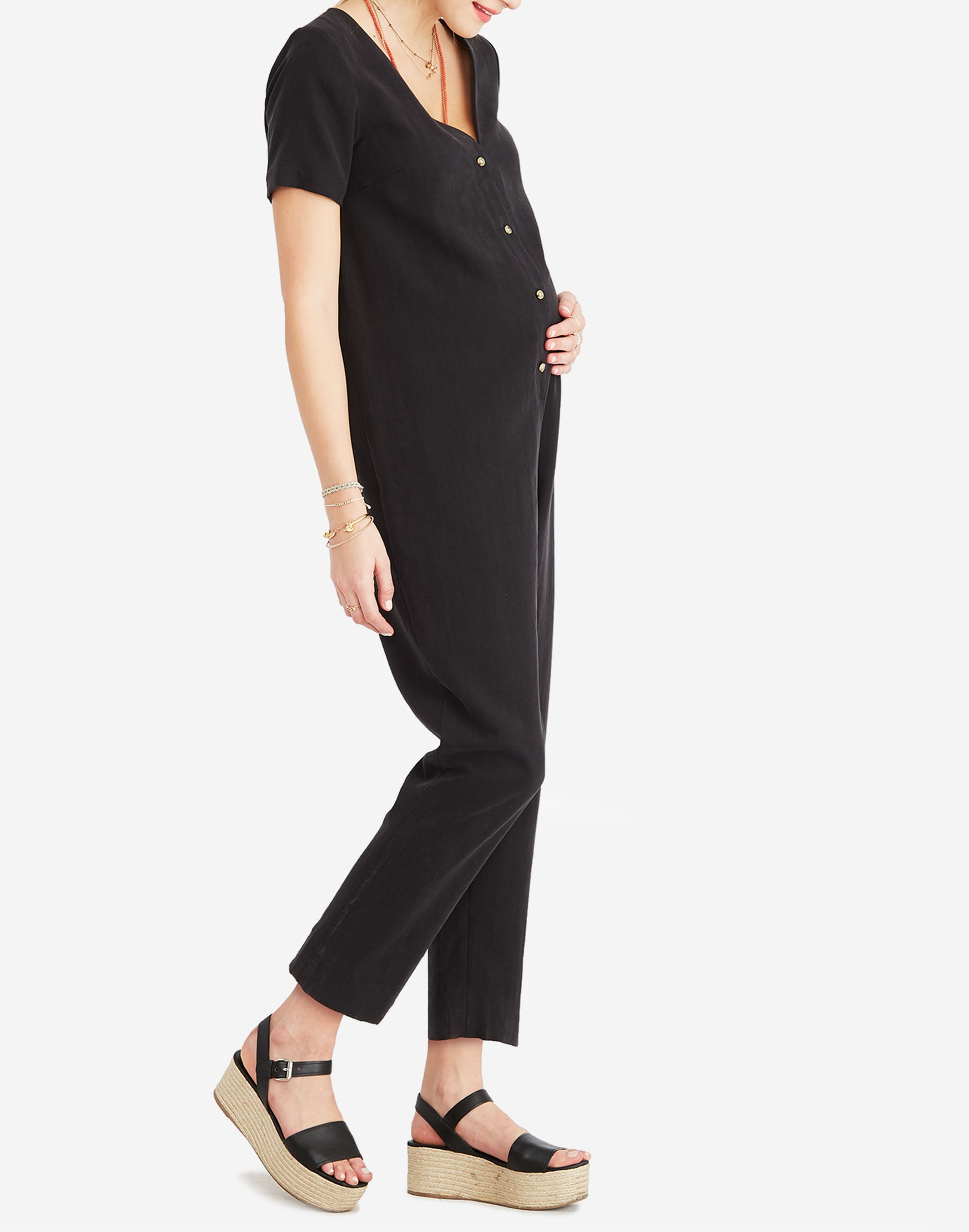 HATCH Collection&reg; Maternity Noelle Button-Front Jumpsuit