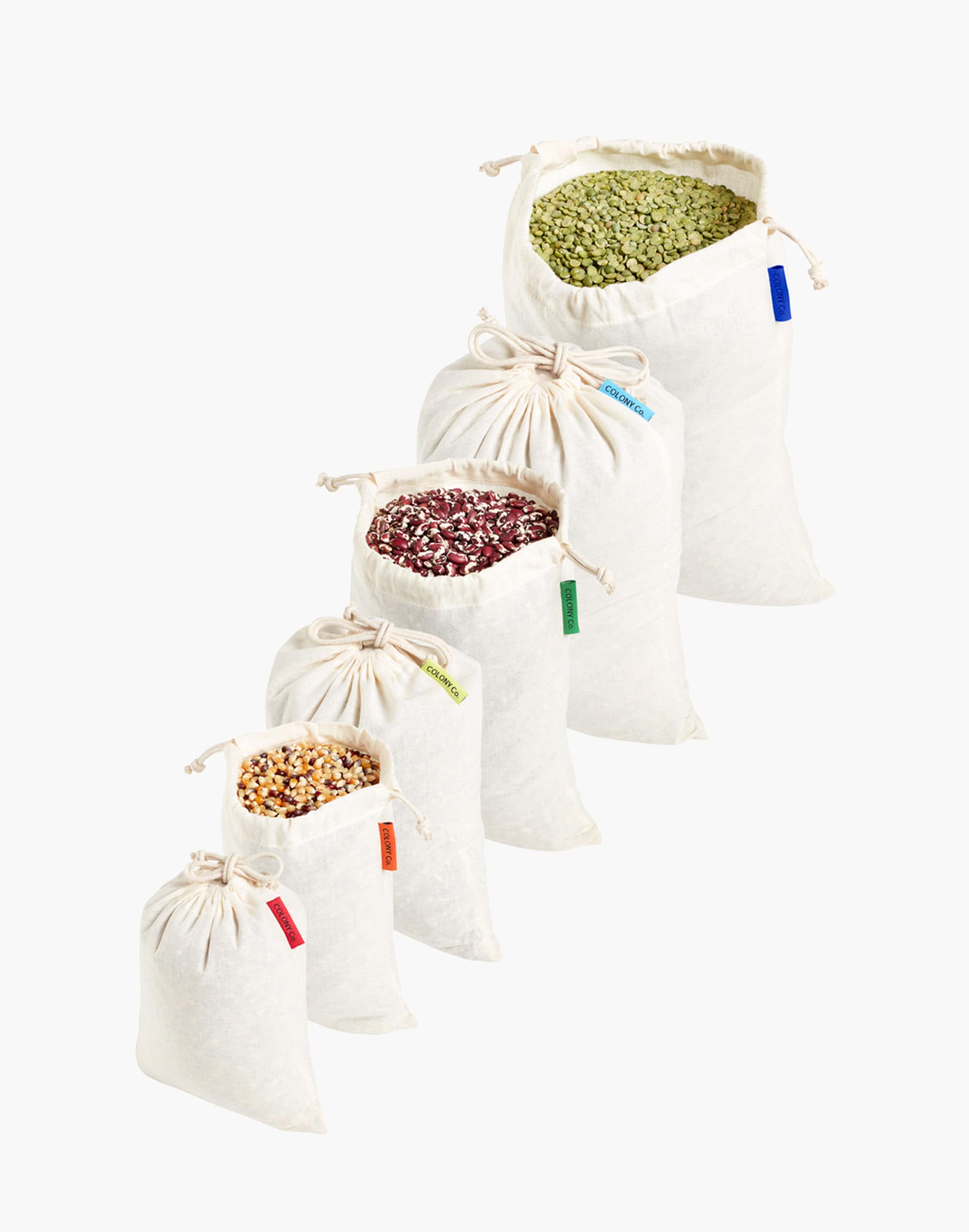 colony co.&trade; six-pack assorted reusable bulk food bags