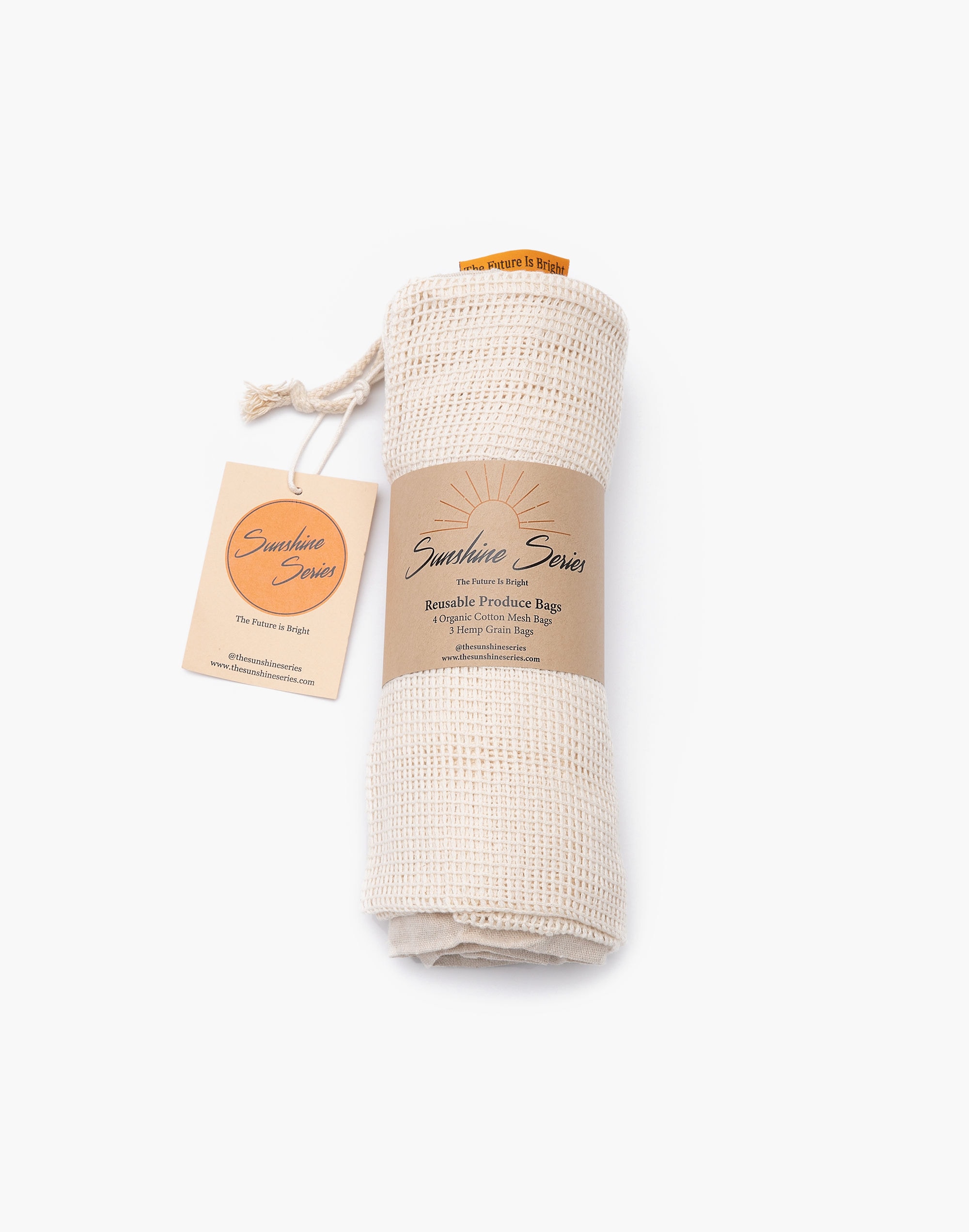 the sunshine series&trade; seven-pack reusable organic cotton and hemp produce bags