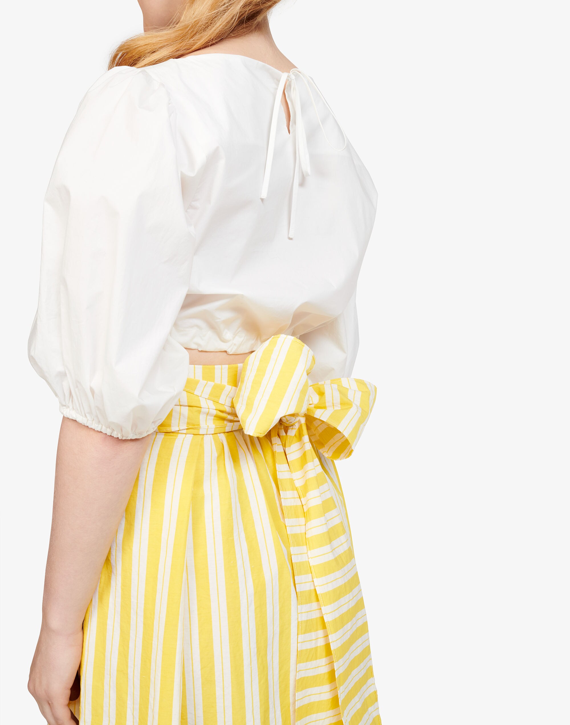 WHIT&reg; Striped Kimani Tie-Waist Midi Skirt