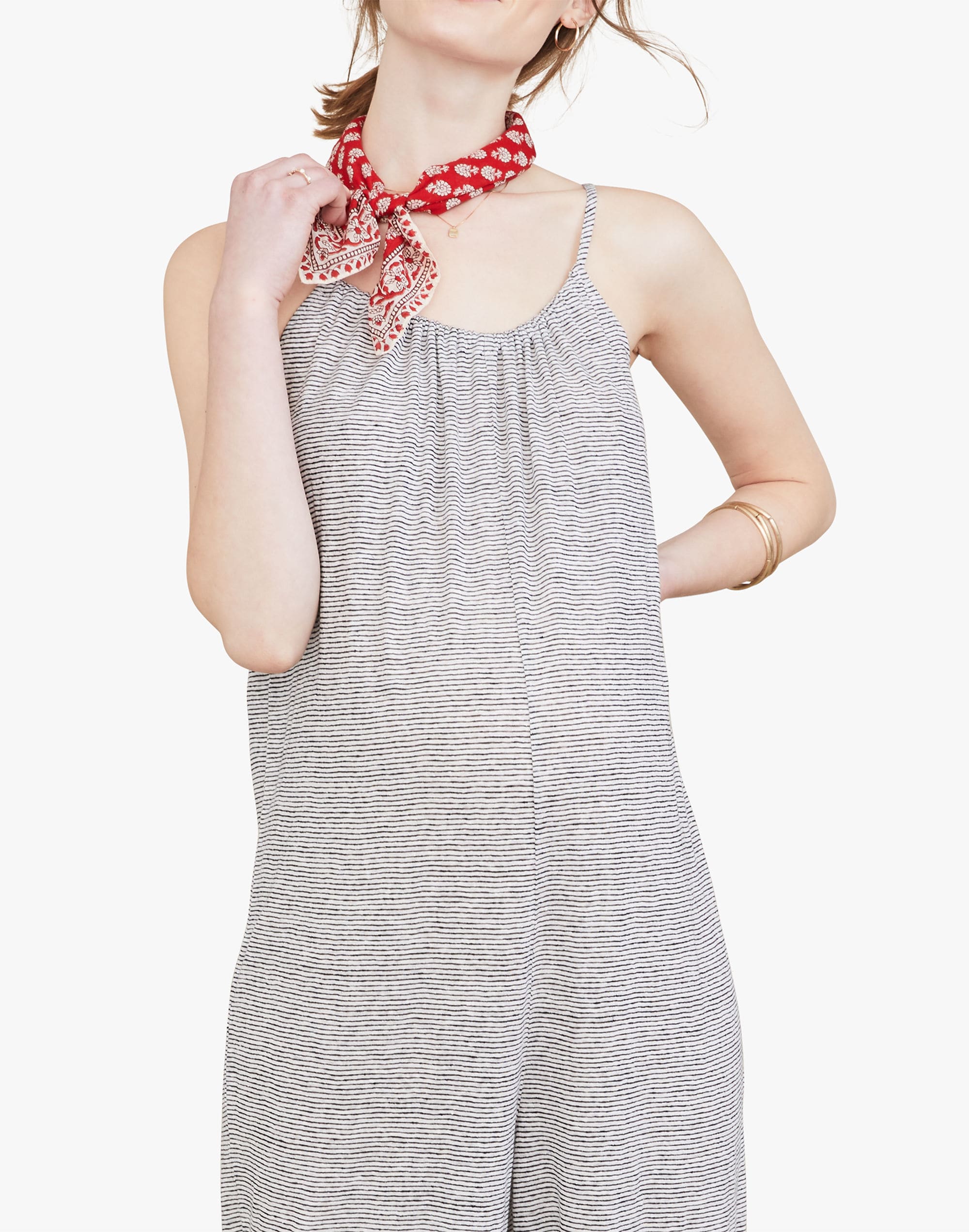 hatch collection&reg; maternity striped linen morgana jumpsuit