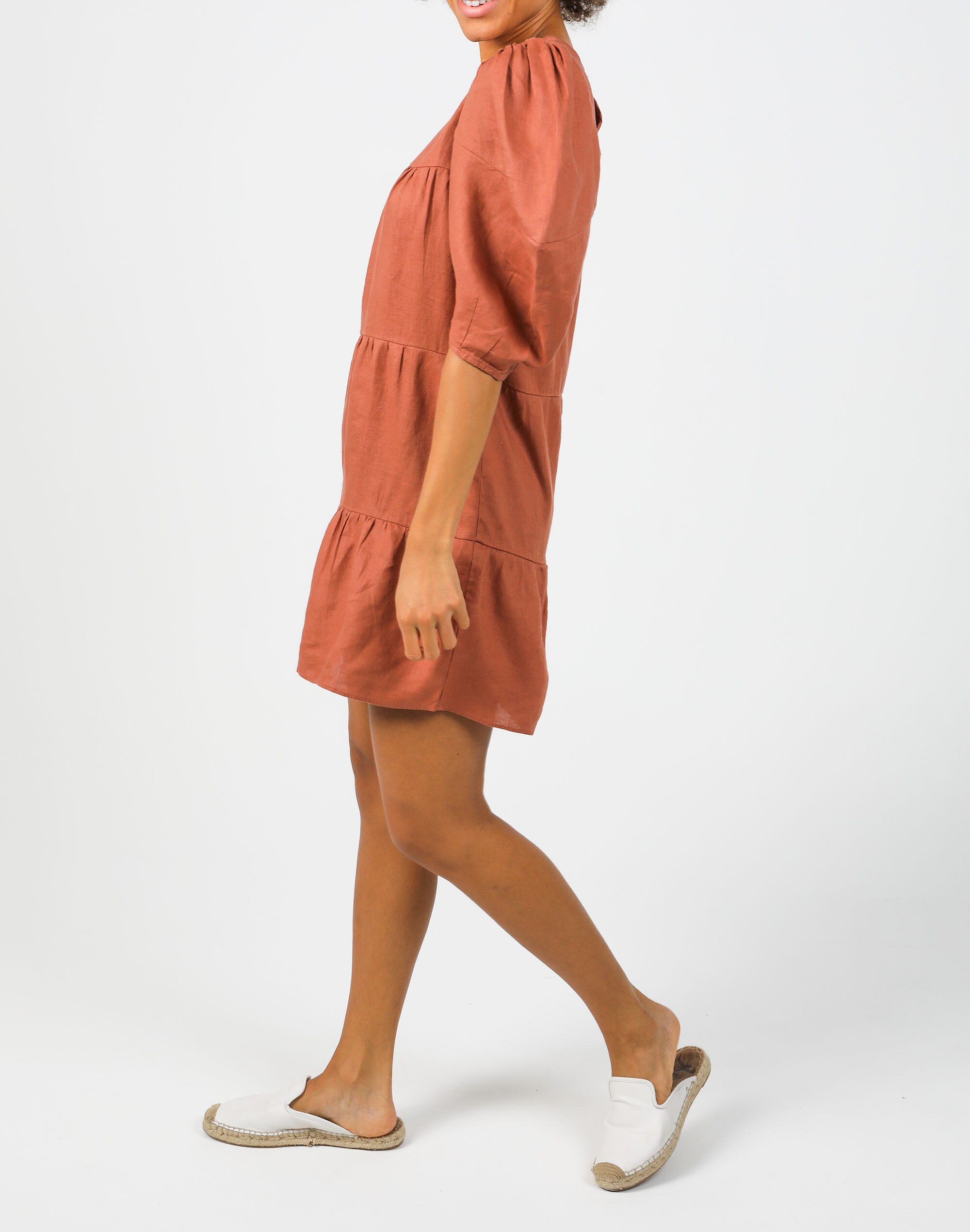 Lanhtropy Organic Linen Amber Tiered Dress