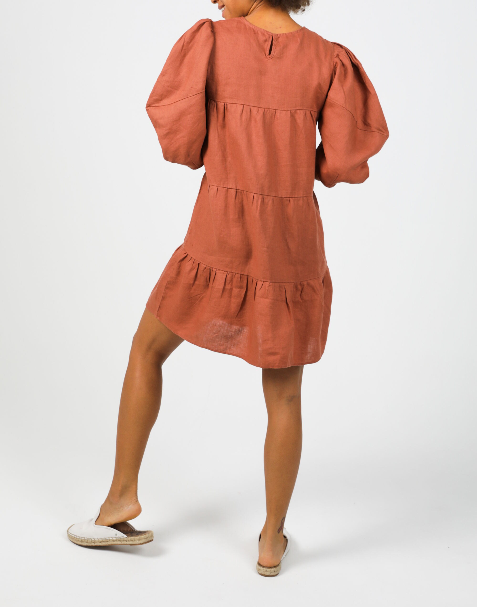 Lanhtropy Organic Linen Amber Tiered Dress