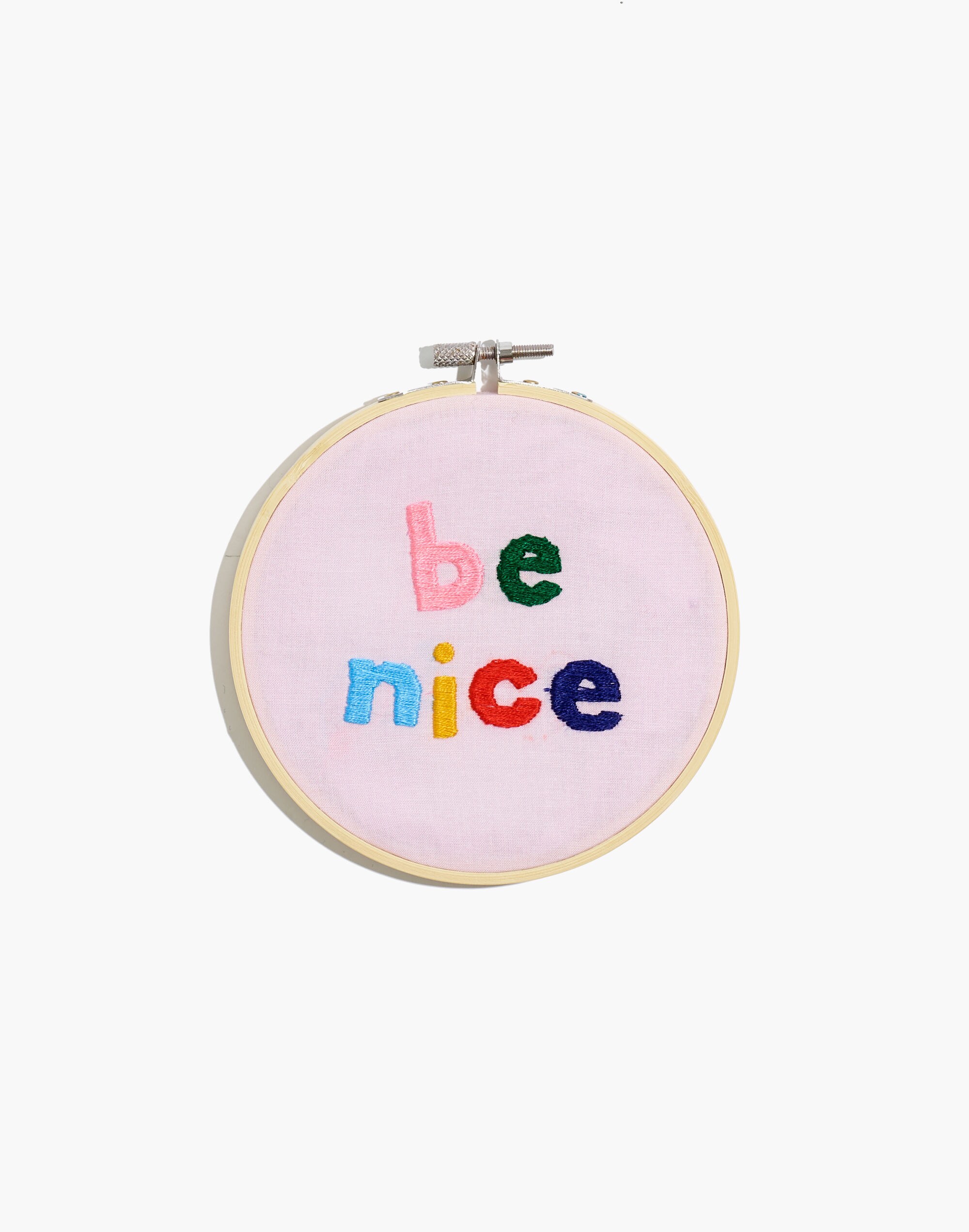 Pretty Strange Design Hand-Embroidered Be Nice Wall Art