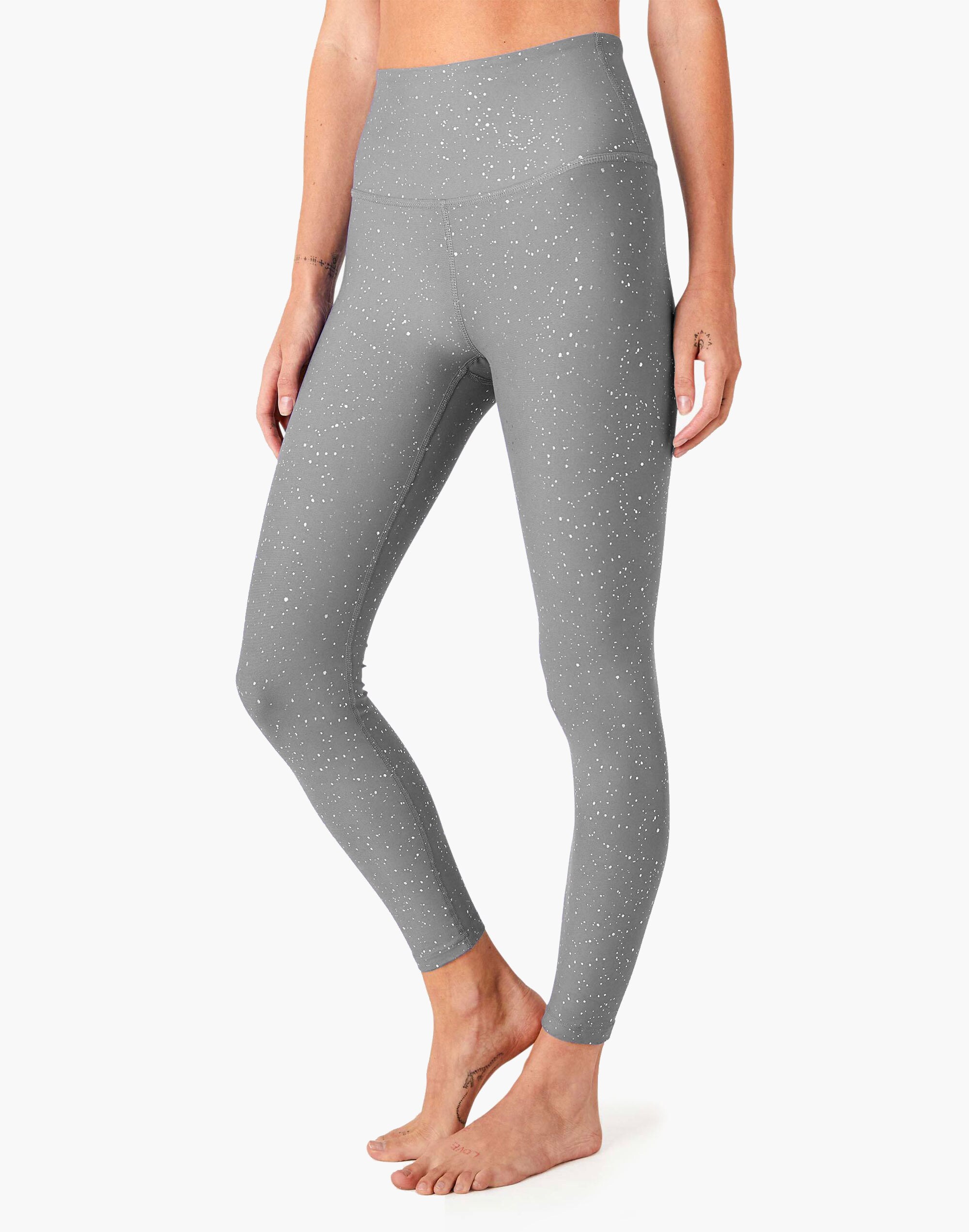 Beyond Yoga High-Waisted Midi Leggings in Alloy Sparkle