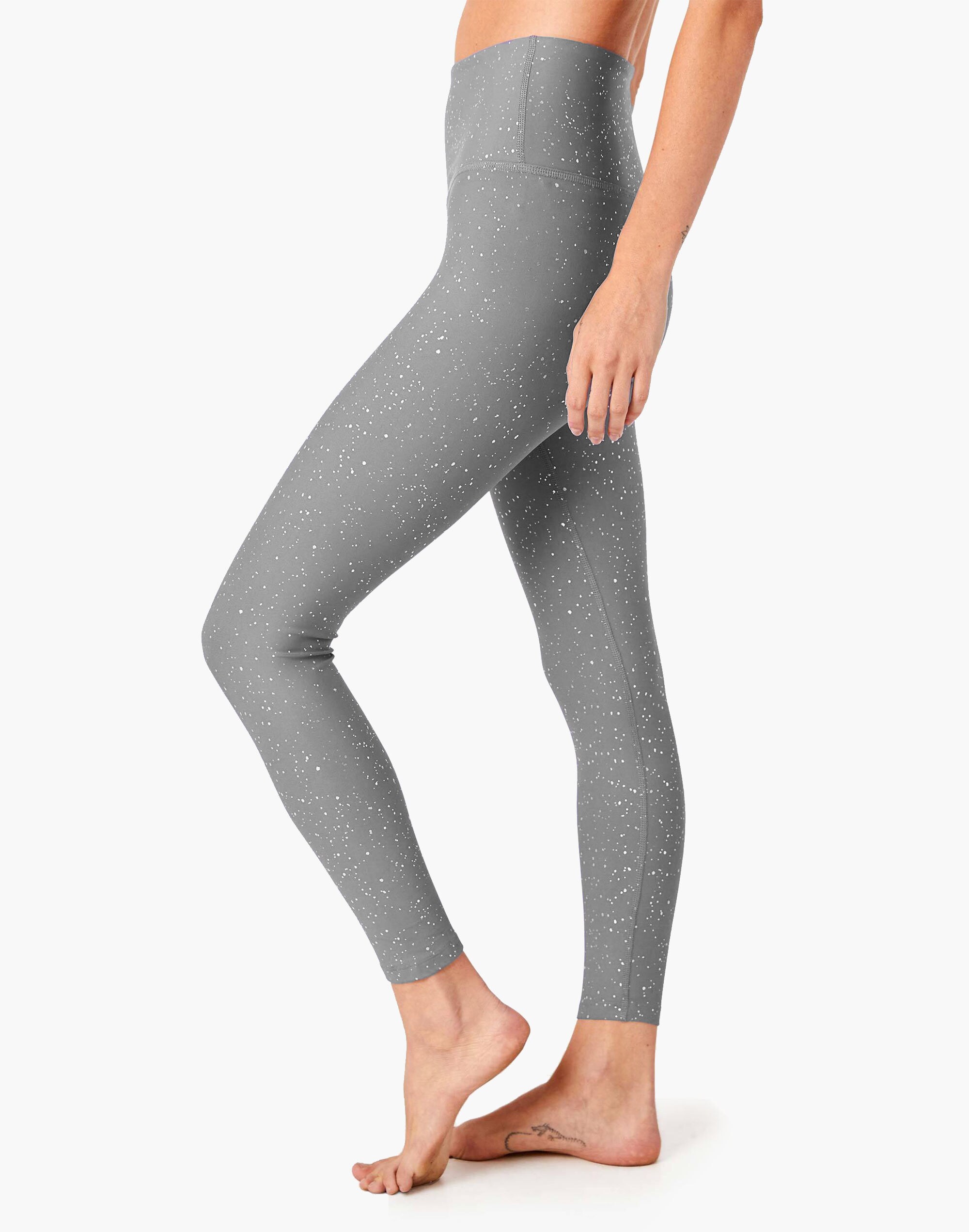 Beyond Yoga High-Waisted Midi Leggings in Alloy Sparkle