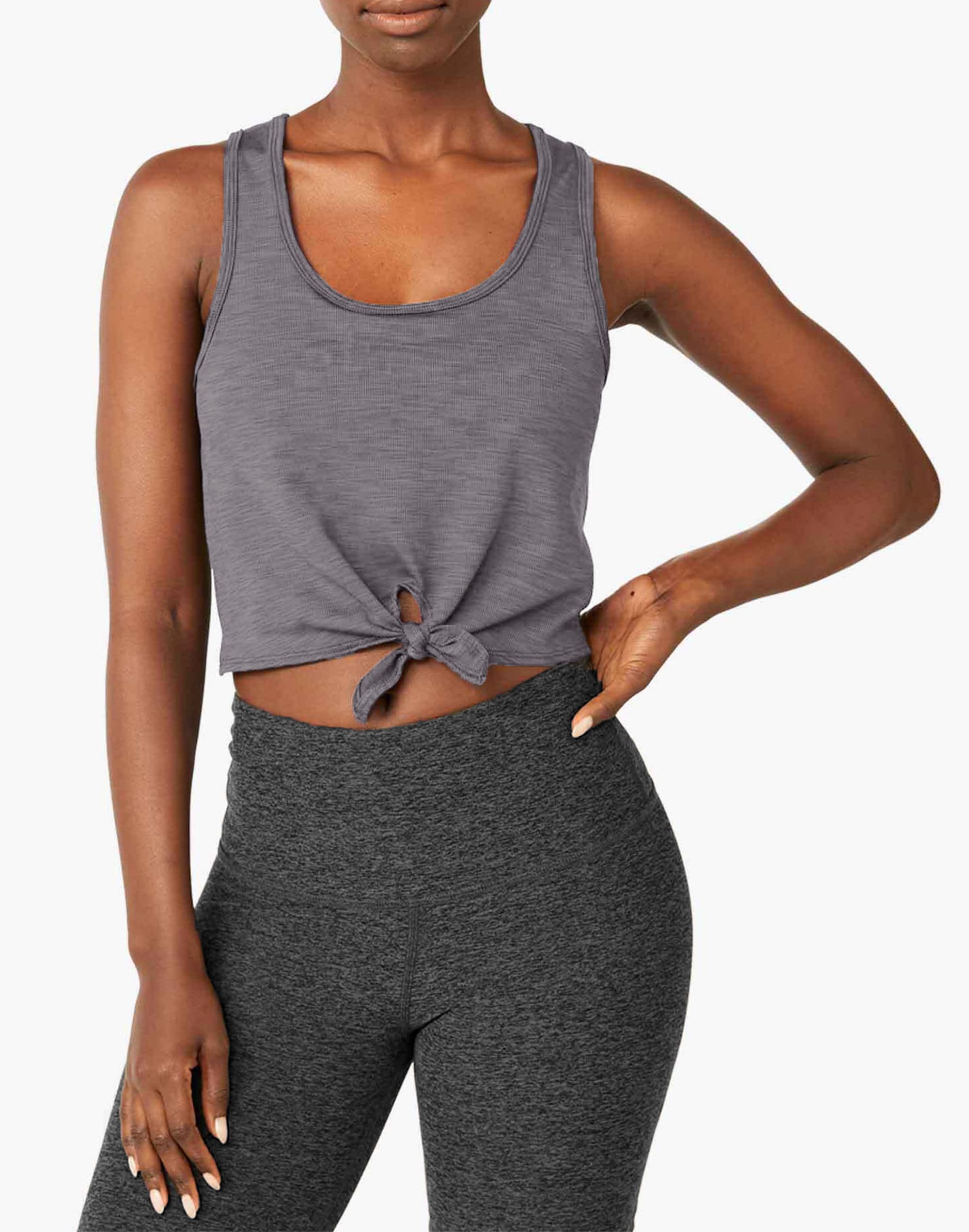 Beyond Yoga Favorite Lounge Cropped Tank in Heather Rib