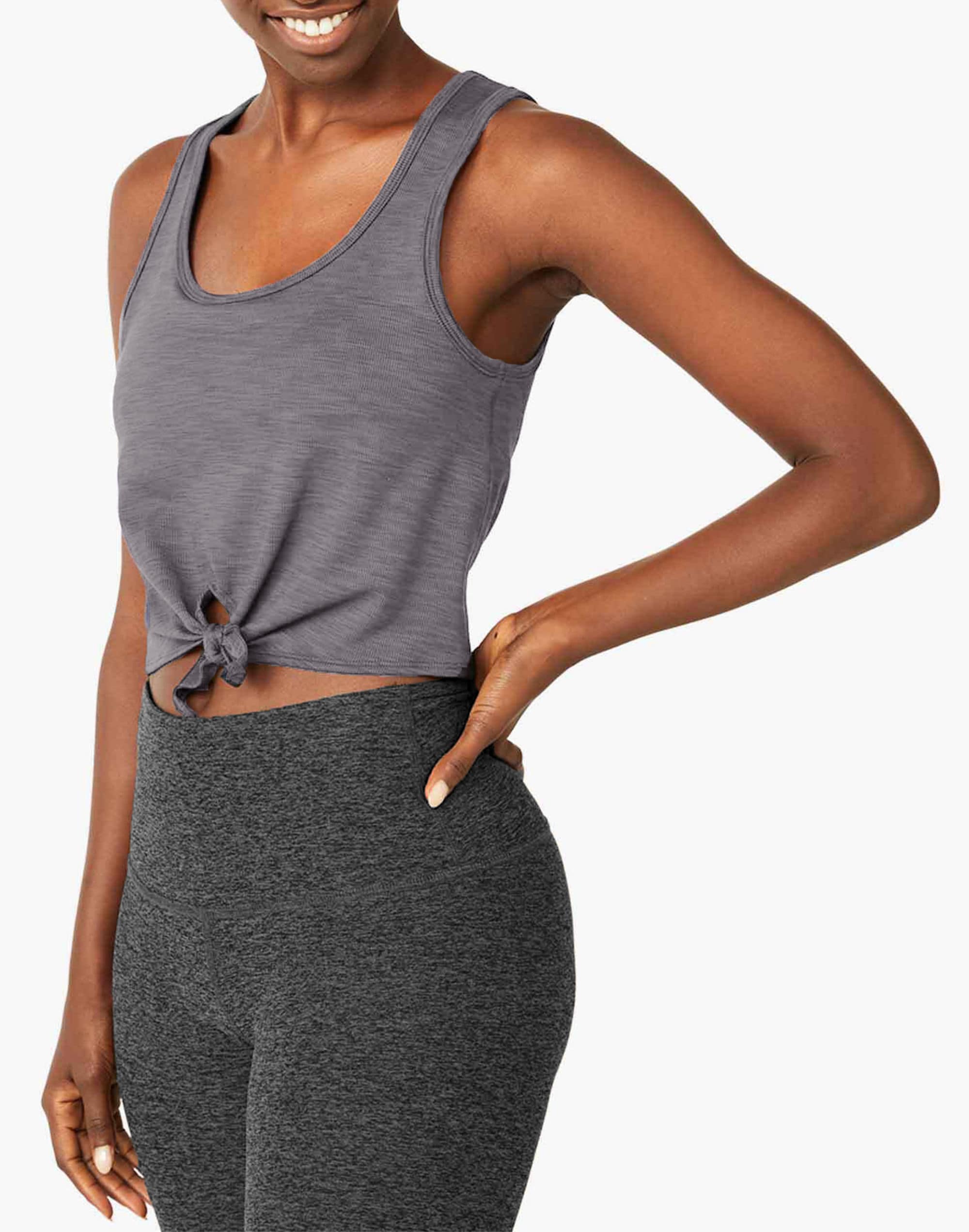 Beyond Yoga Favorite Lounge Cropped Tank in Heather Rib