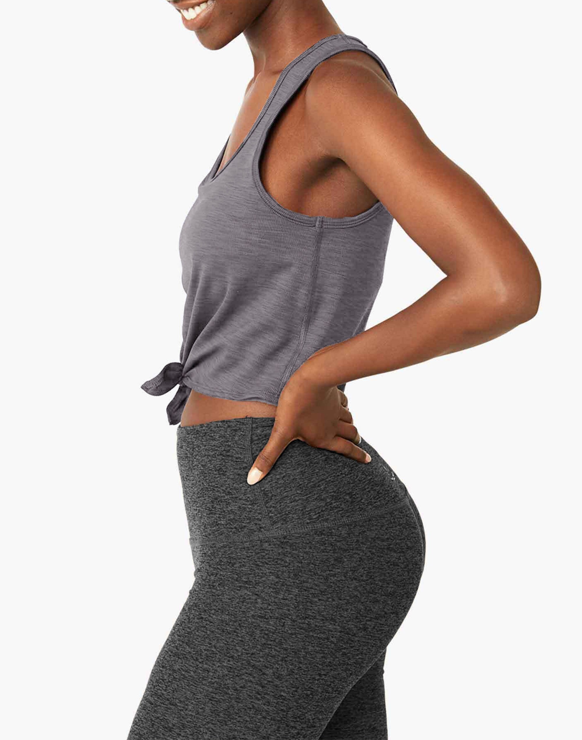 Beyond Yoga Favorite Lounge Cropped Tank in Heather Rib