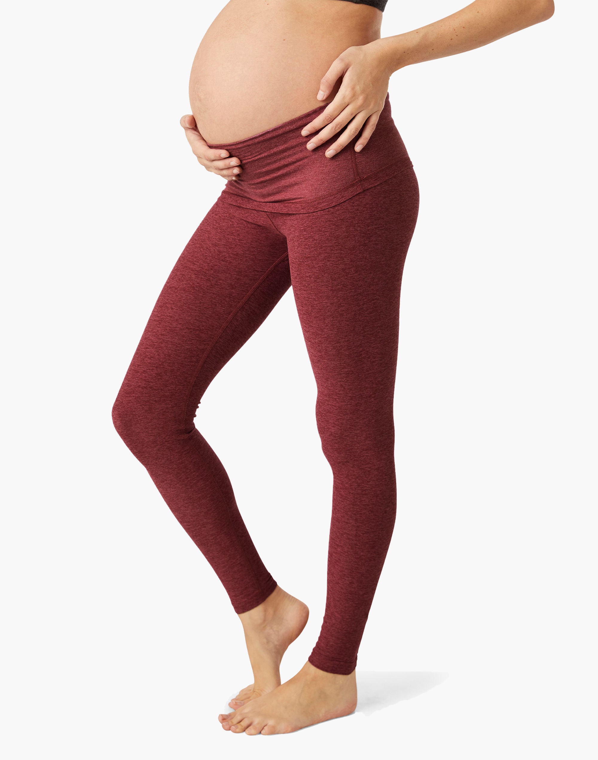 Beyond Yoga Beyond Yoga, Spacedye Love the Bump Maternity Pocket Midi  Legging || Lunar Teal Heather