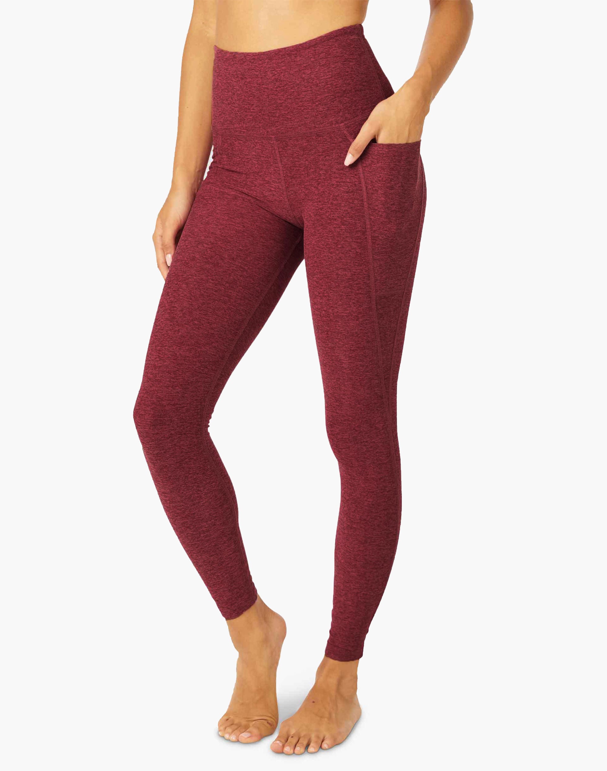 beyond yoga out of pocket high-waisted midi leggings in spacedye
