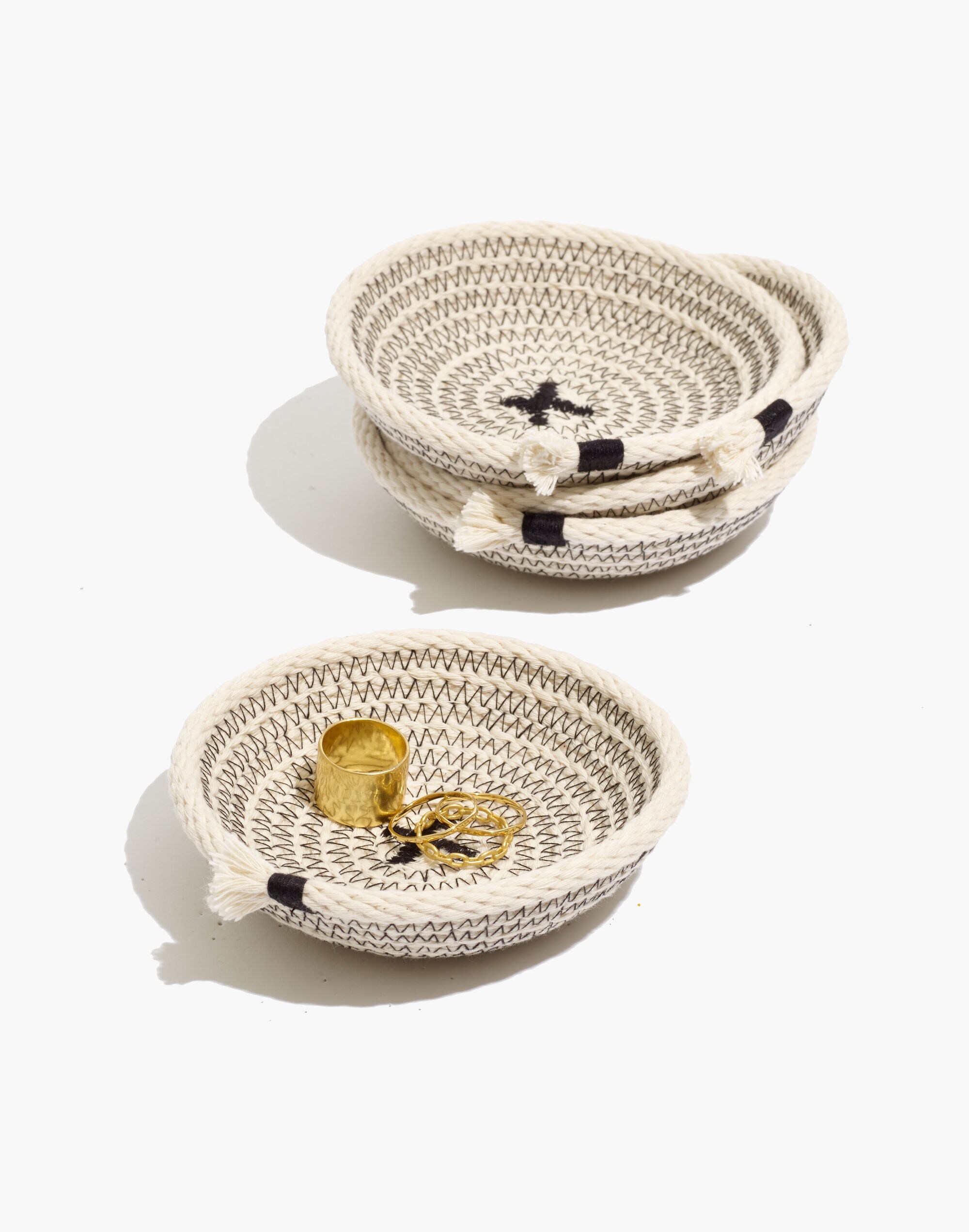 Brklyn Home Four-Pack Rope Coaster Catchall Tray Set