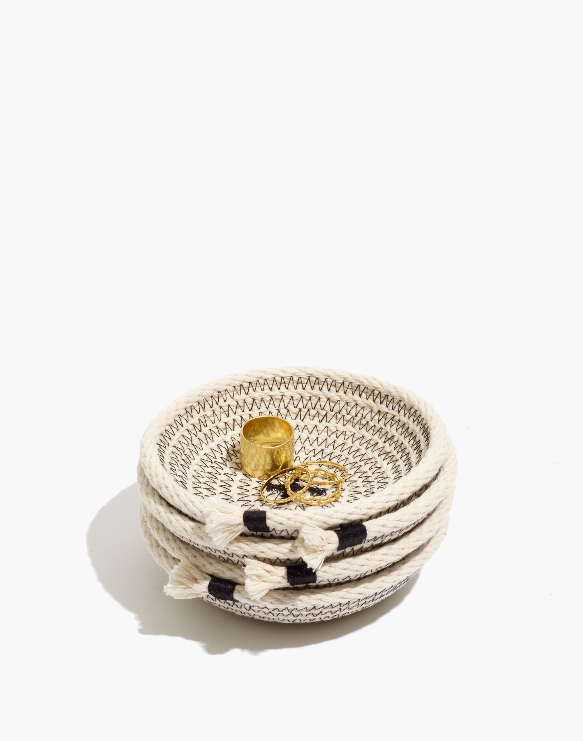 Brklyn Home Four-Pack Rope Coaster Catchall Tray Set