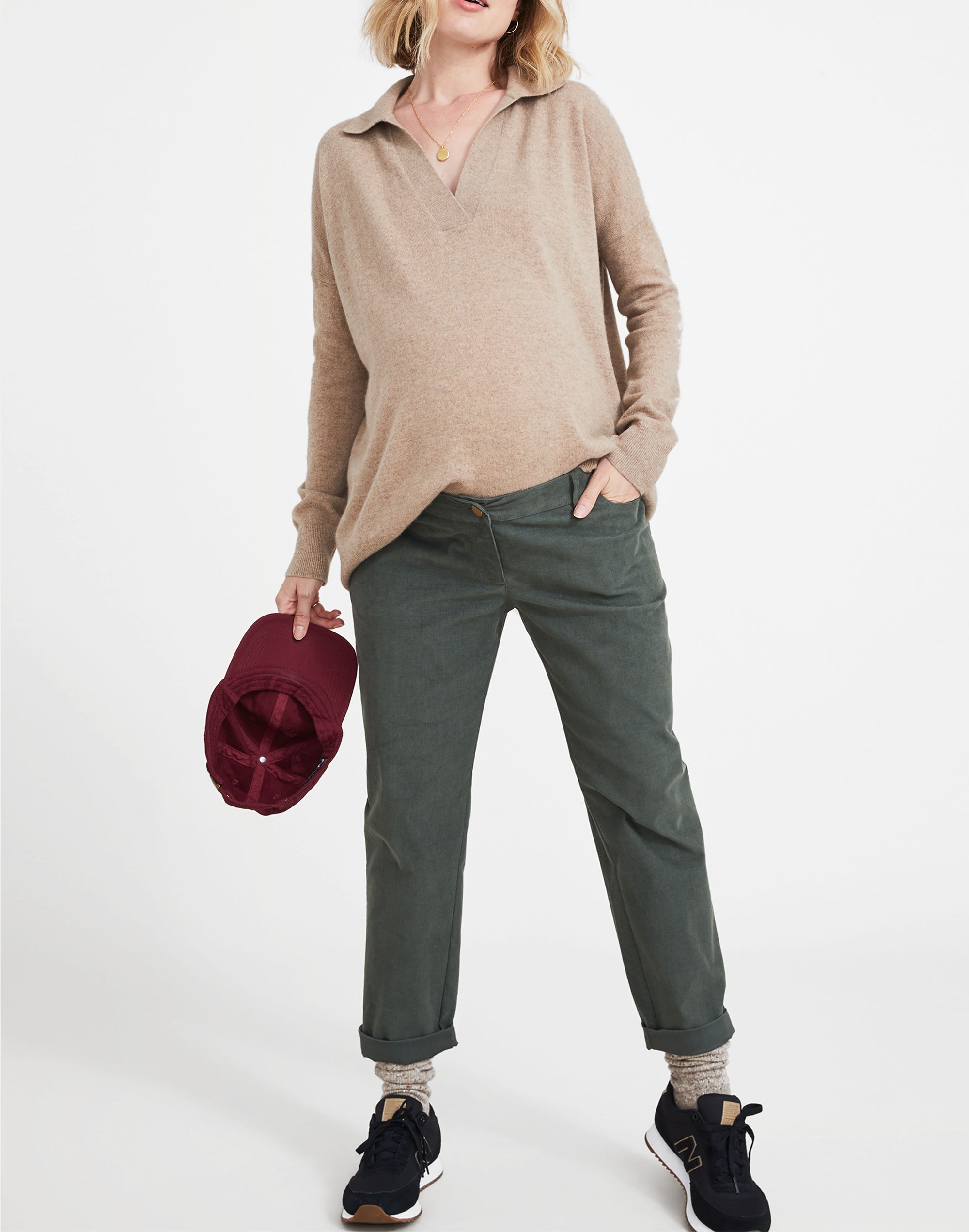 hatch collection&reg; maternity boyfriend corduroy pants