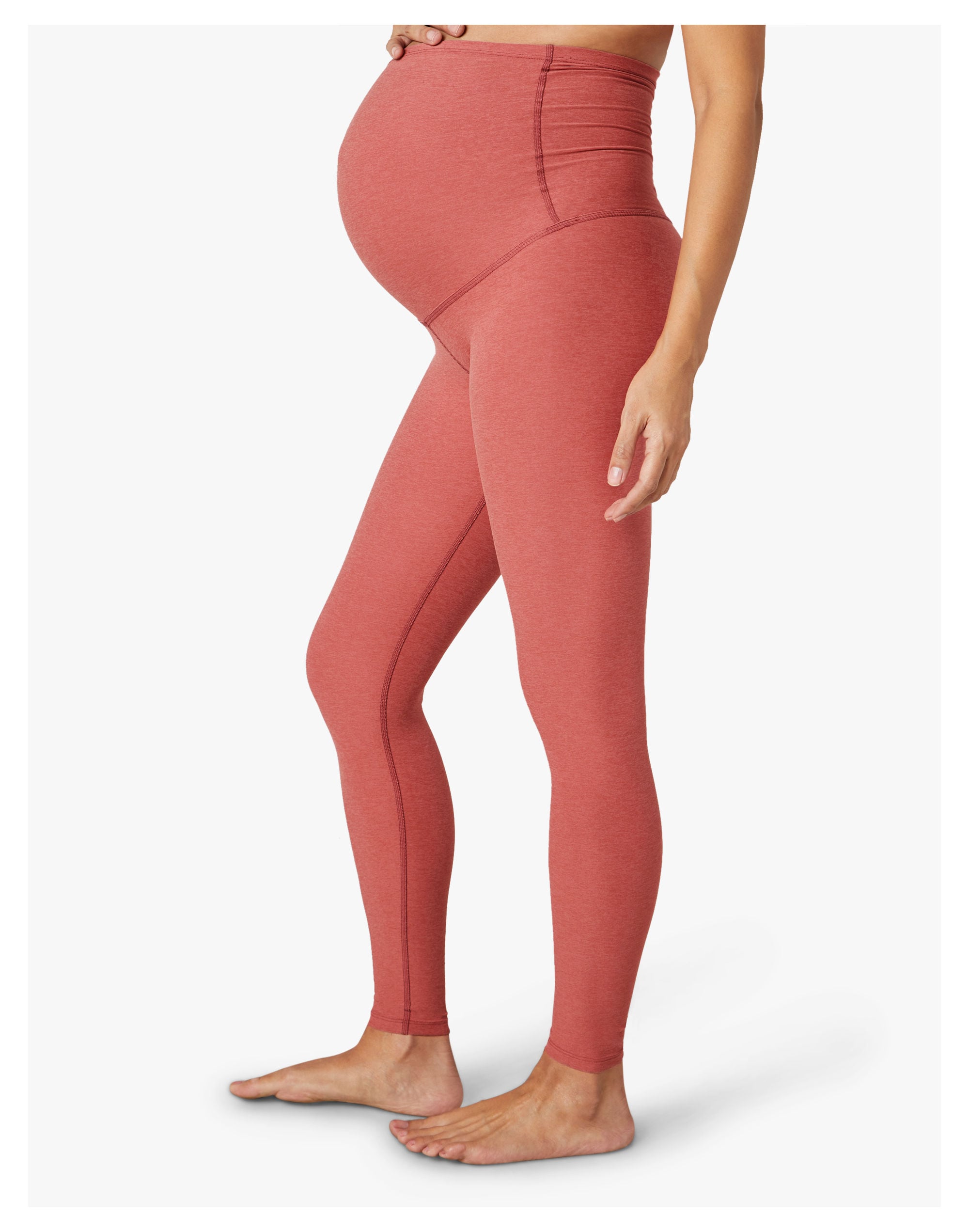 Beyond Yoga Maternity Empire-Waisted Midi Leggings in Spacedye