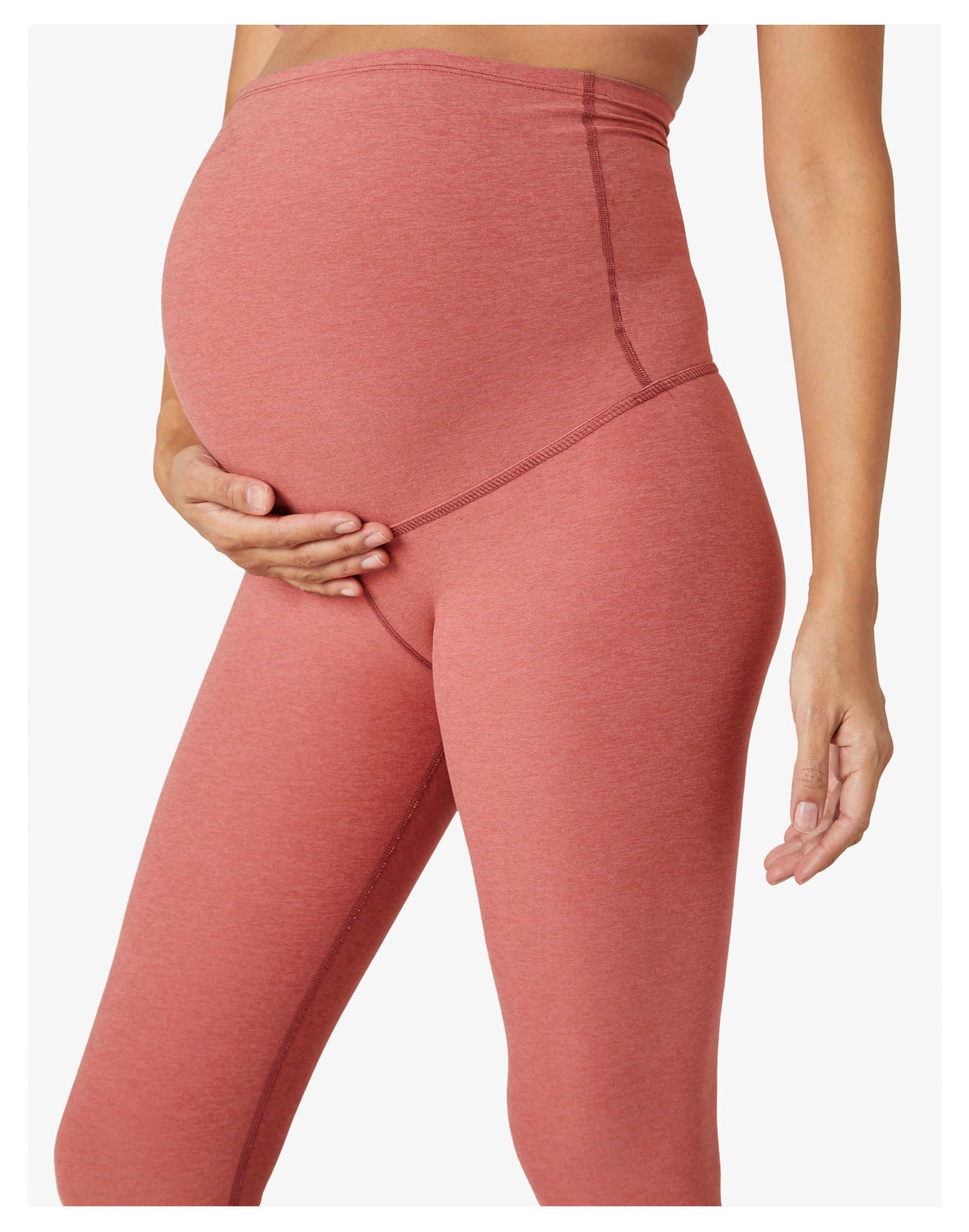 Beyond Yoga Maternity Empire-Waisted Midi Leggings in Spacedye