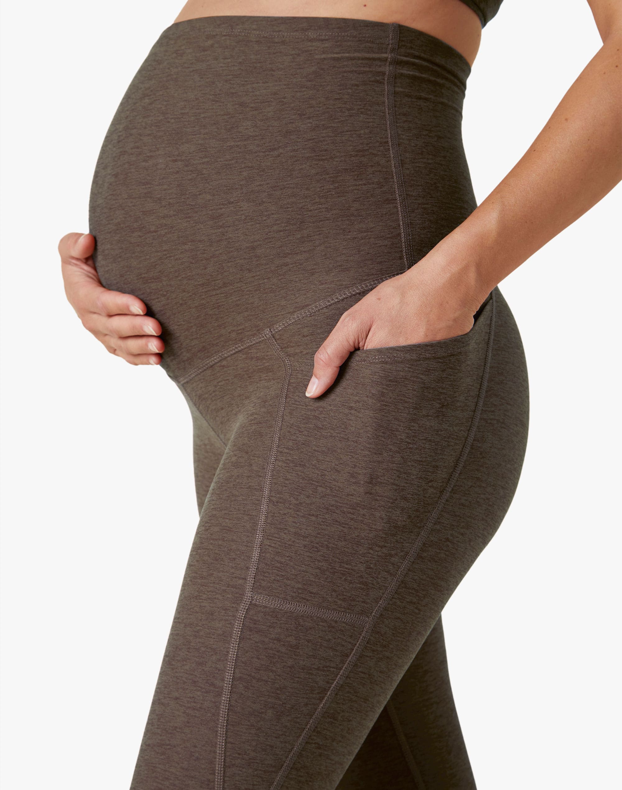 Beyond Yoga Maternity Out Of Pocket Midi Leggings in Spacedye