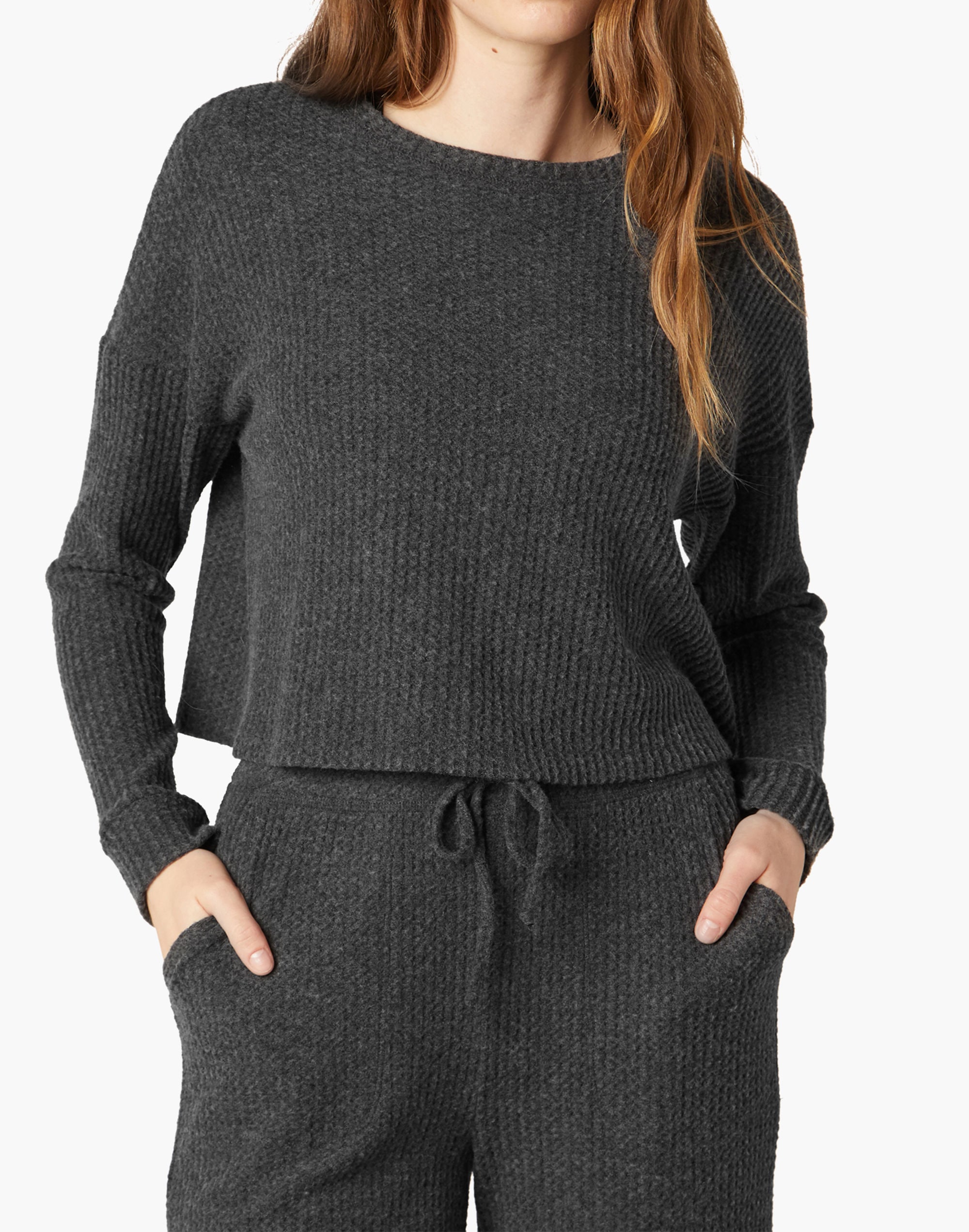 Beyond Yoga Brushed Up Cropped Pullover Top