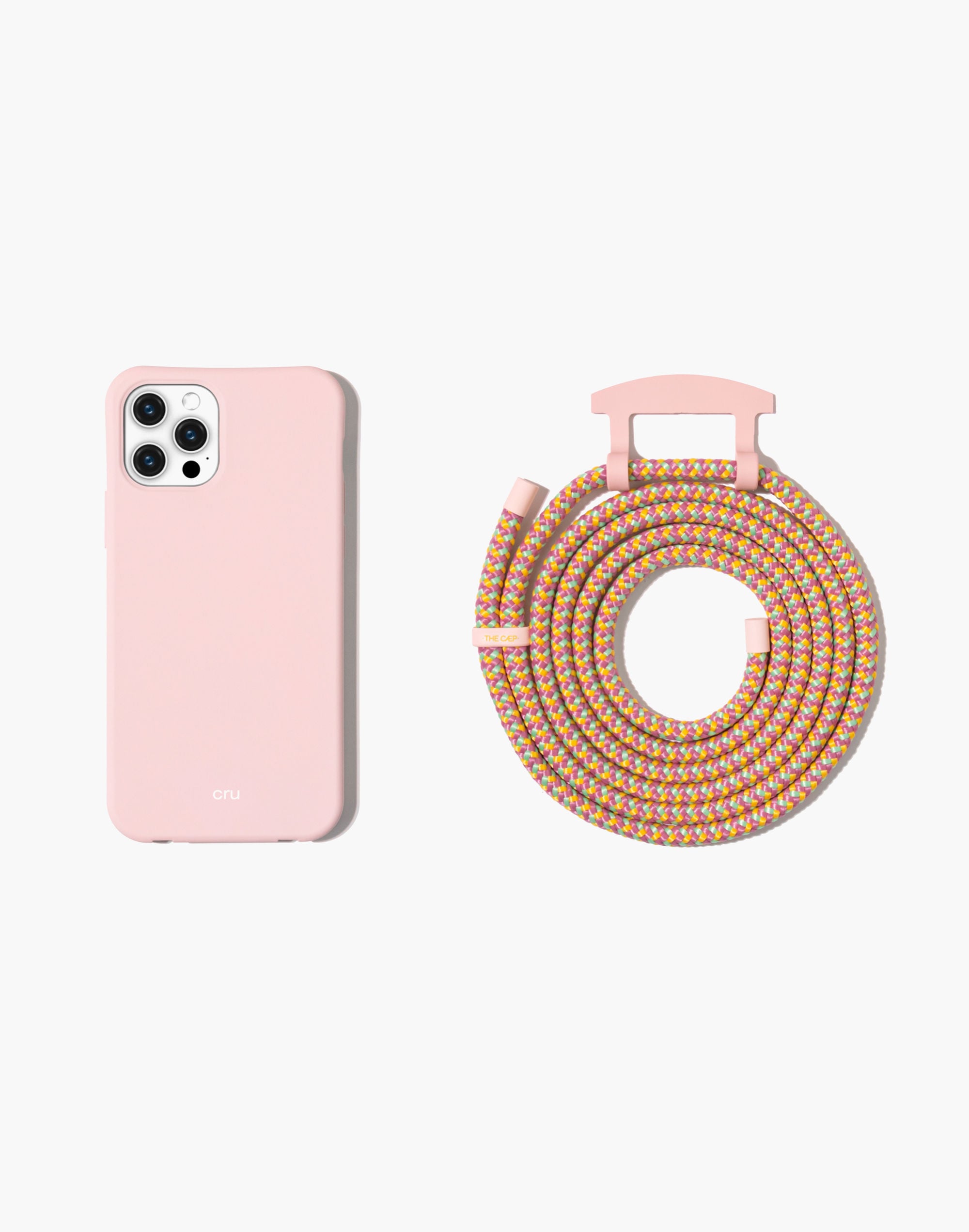 the caep crossbody phone case in bubblegum and marrakesh